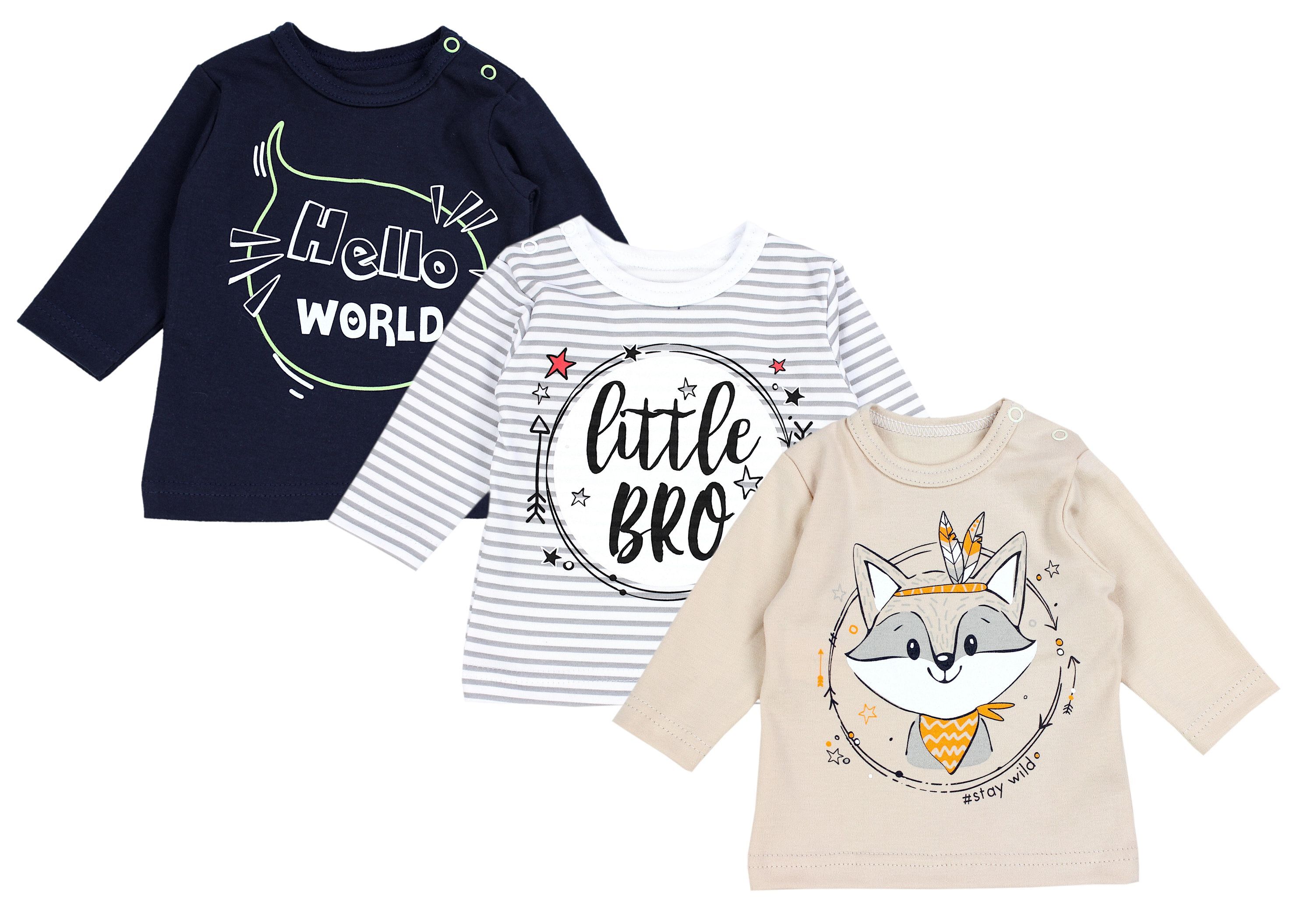 TupTam Langarmshirt "Shirt Unisex Baby Langarmshirt mit Spruch Aufdruck 3er Set"