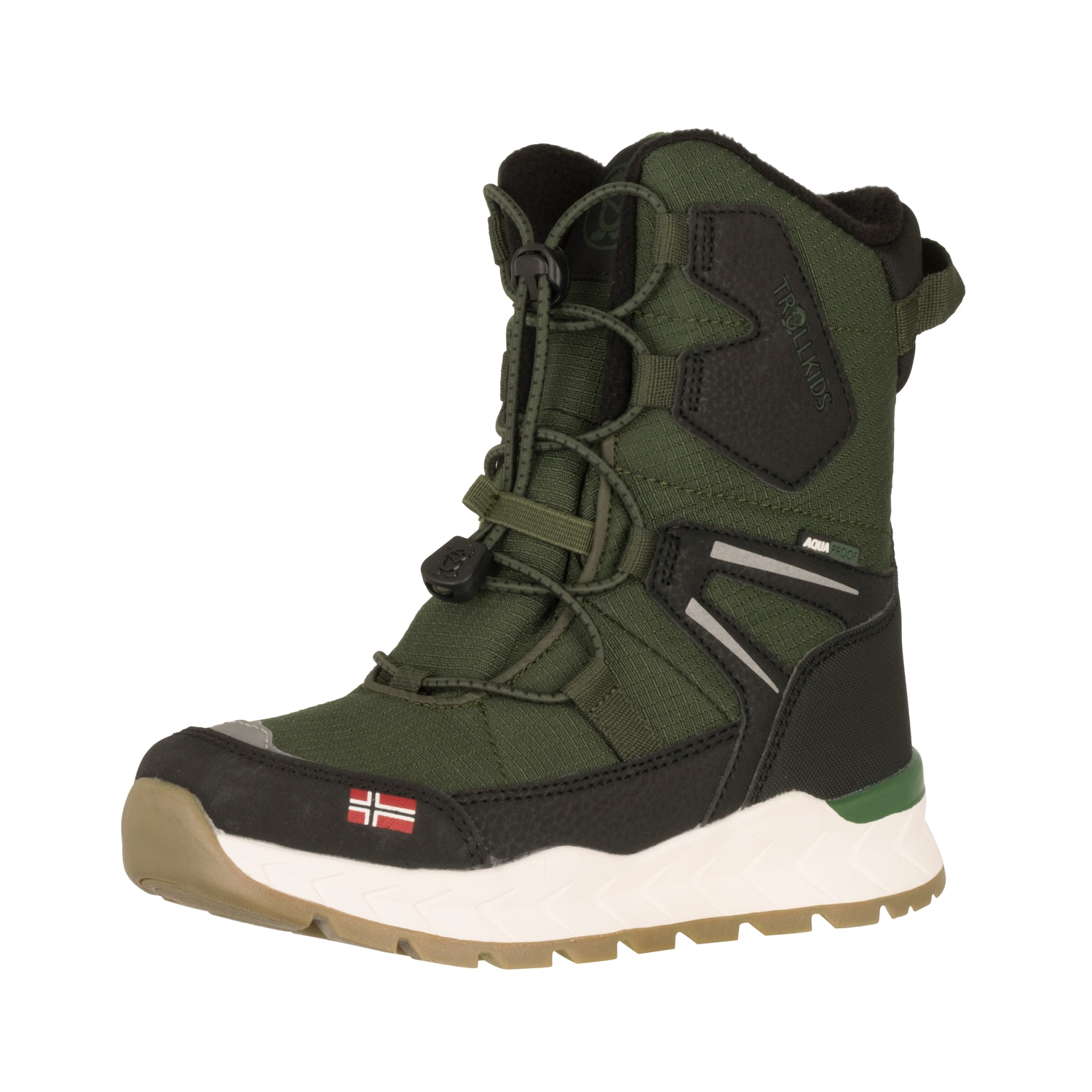 TROLLKIDS Damen Winterstiefel "KIDS NORDKAPP WINTER BOOTS XT", Gr. 34, grün, Synthetik, Schuhe, Snowboots, Winterstiefel, Winterschuhe, für Kinder,