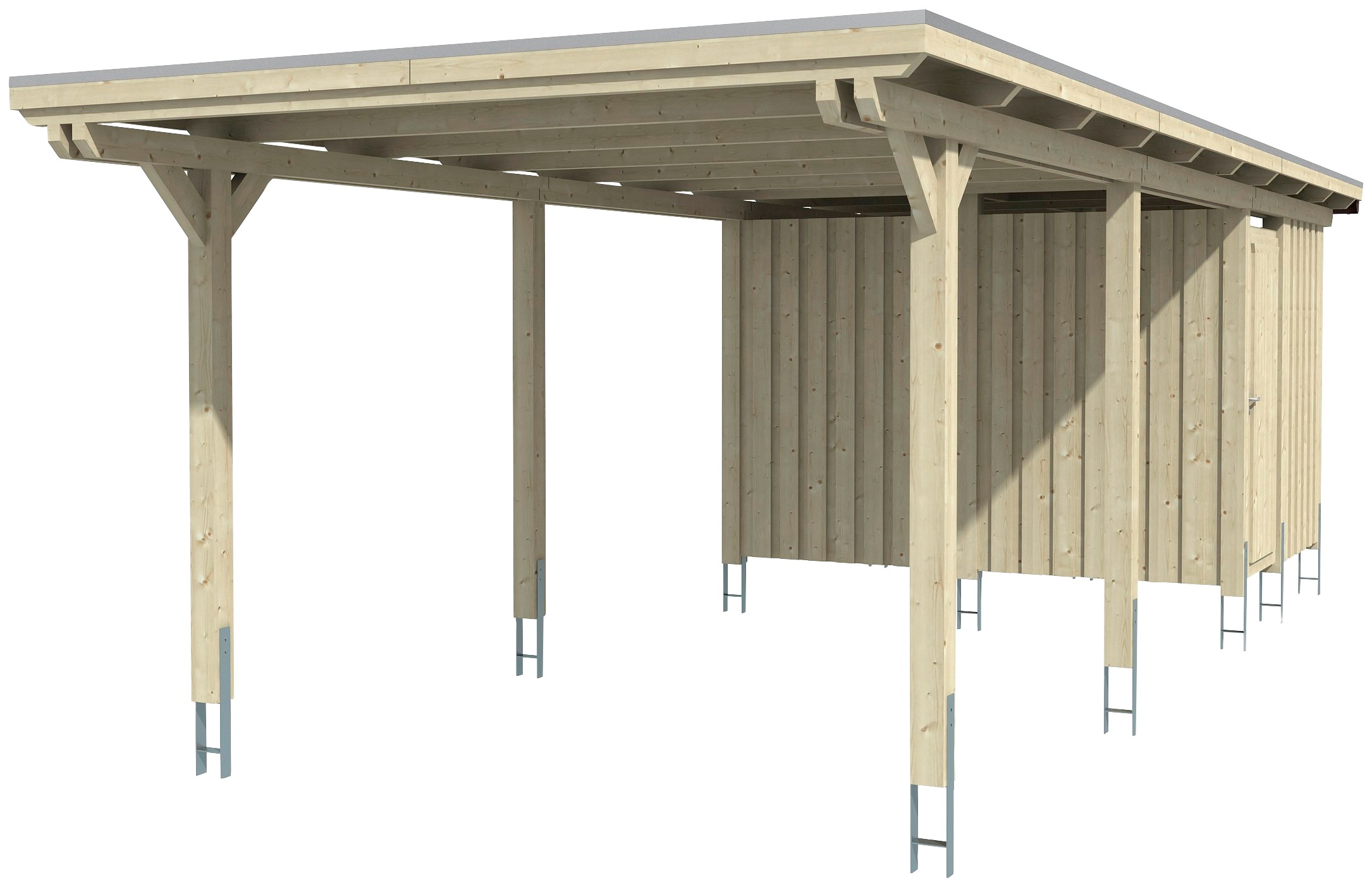 Skanholz Einzelcarport »Emsland«, 291 cm, braun
