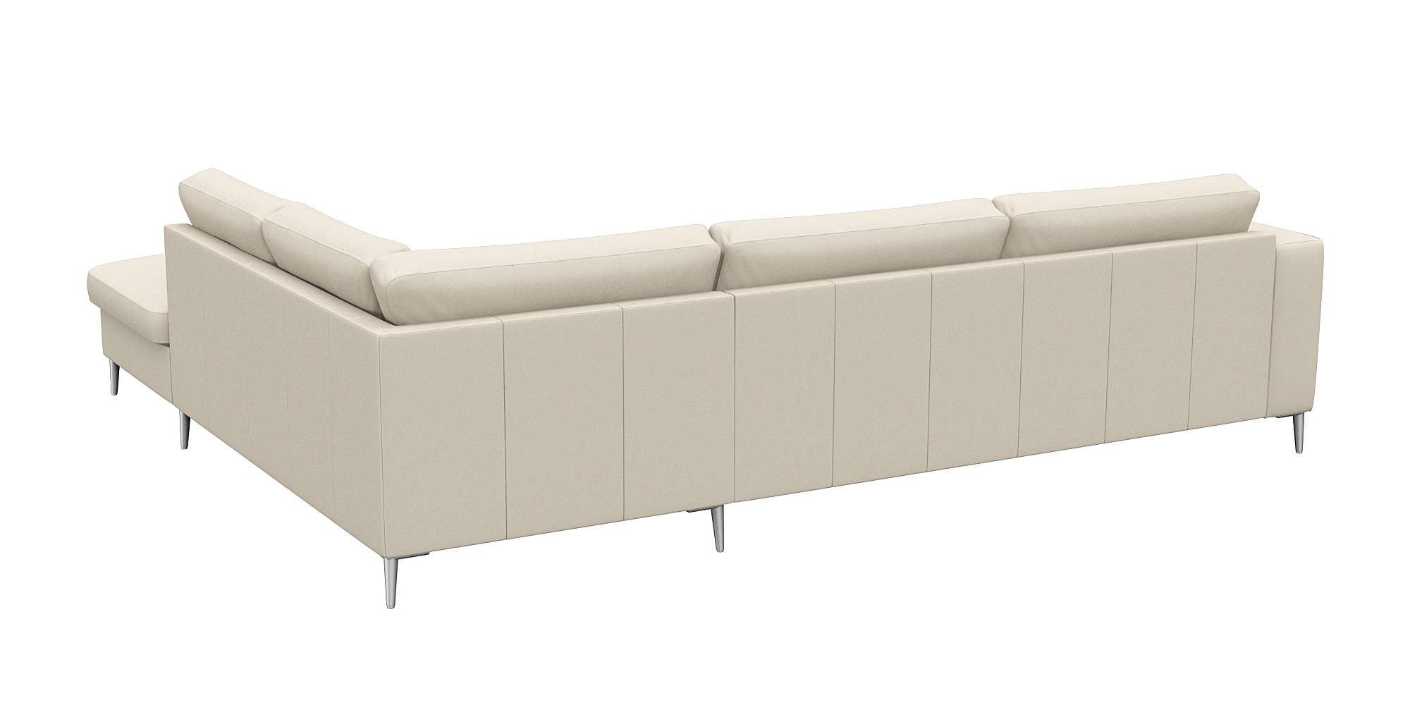 FLEXLUX Ecksofa »Fiore, super Sitzkomfort durch Kaltschaum im Sitz, L-Form«, breite Armlehnen, Füße Alu