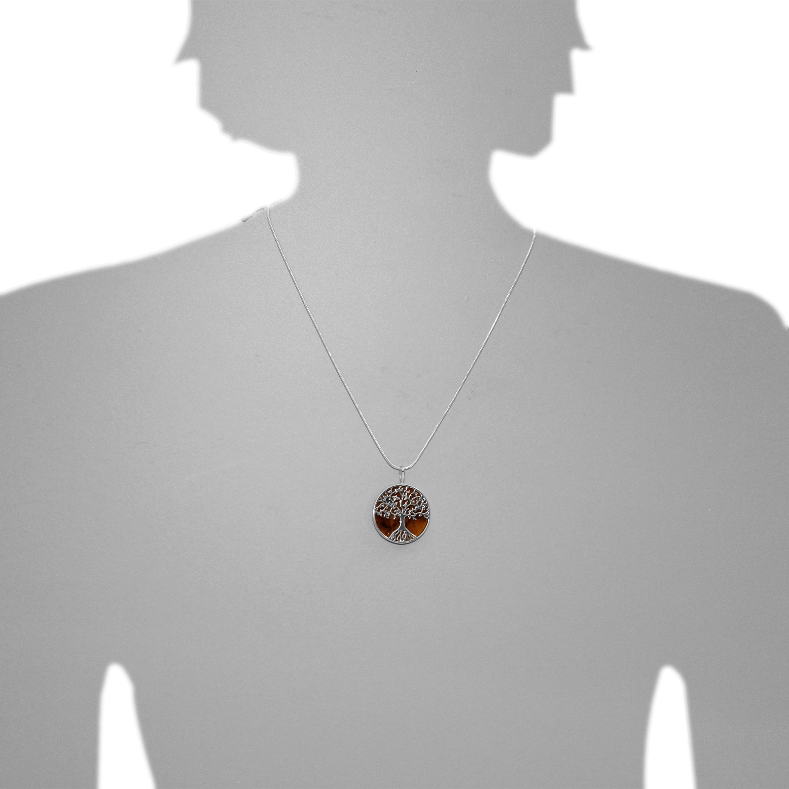 OSTSEE-SCHMUCK Kettenanhänger »- Lebensbaum 28 mm - Silber 925/000 - Bernstein«