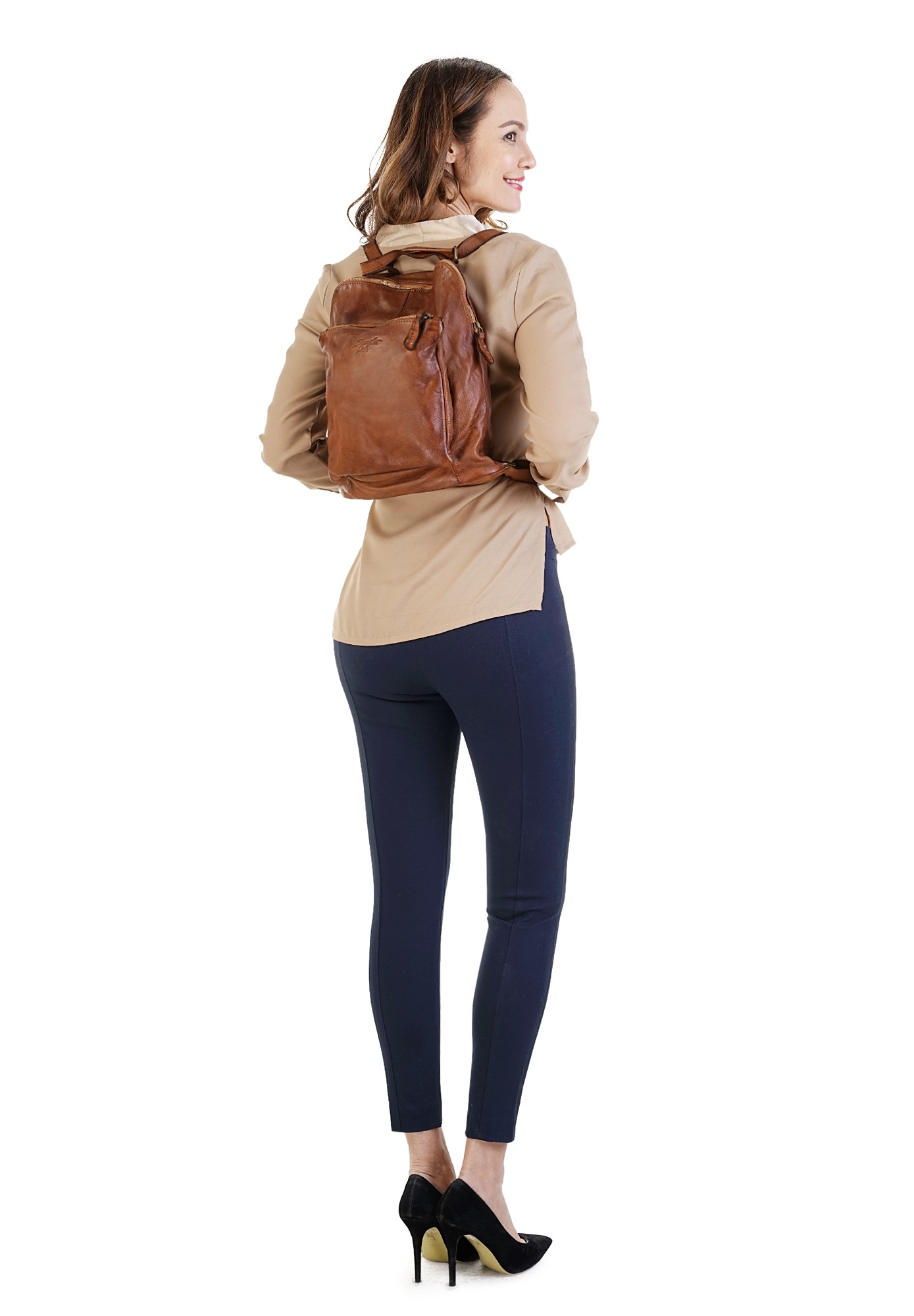 Thumbnail - Samantha Look Cityrucksack echt Leder, Made in Italy