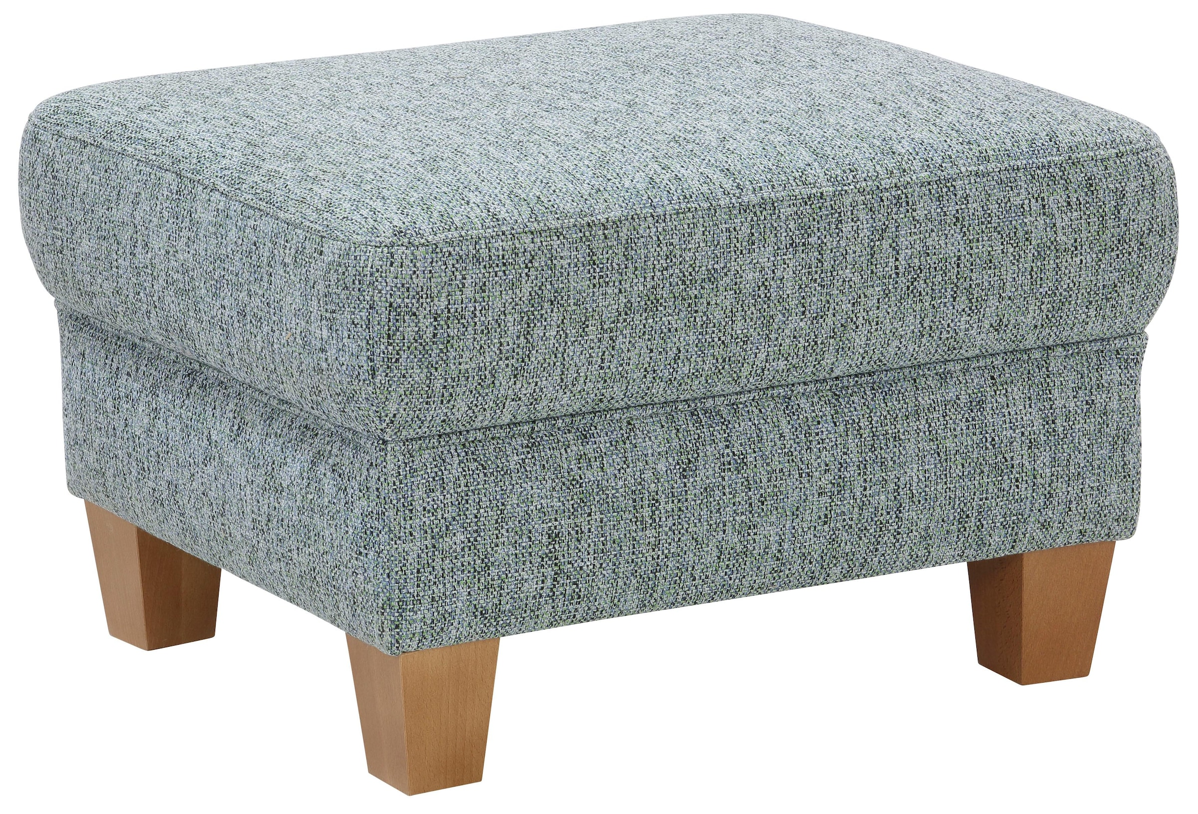 OTTO home Hocker "Texel" mit Federkern und Kontrastnaht, Füße Buche eichefarben