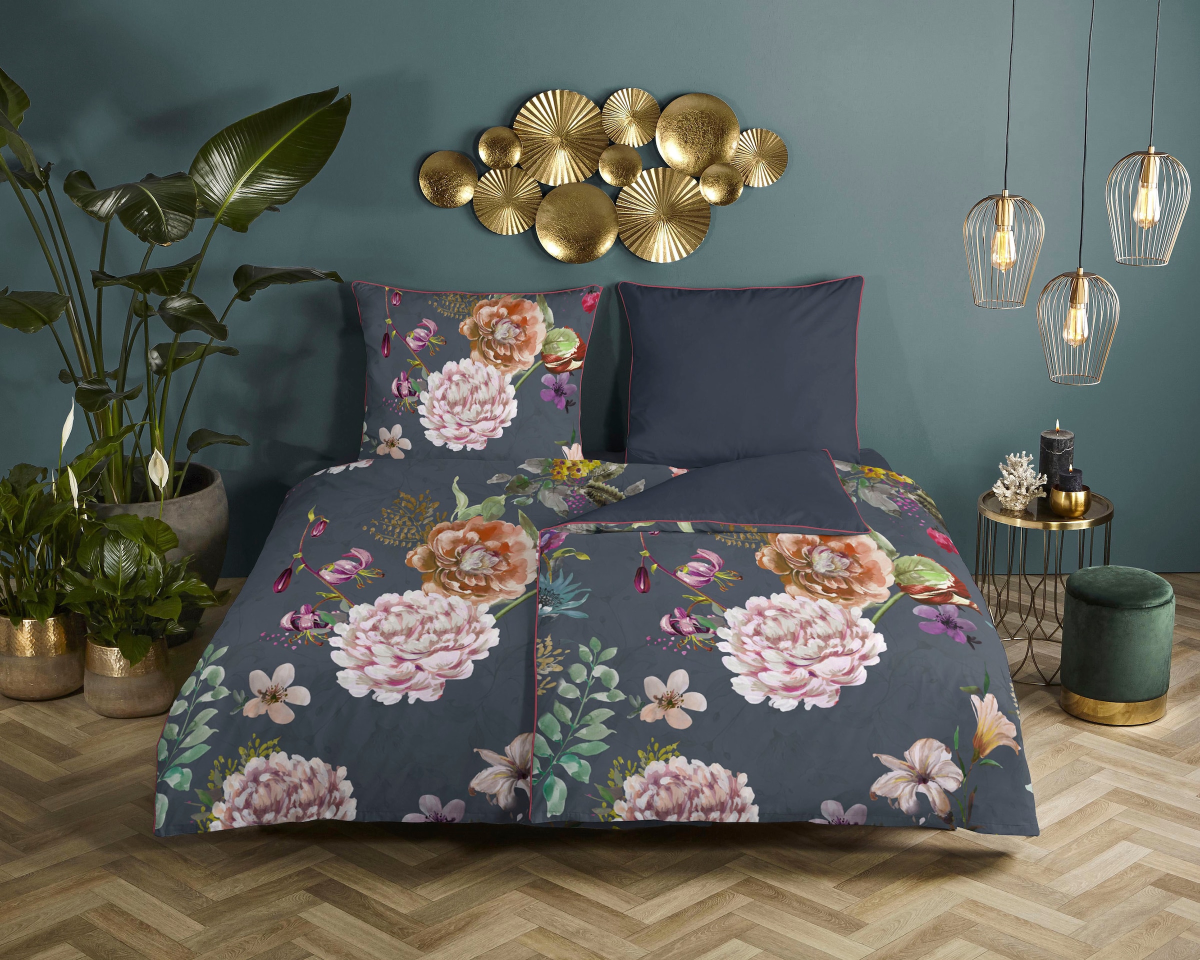 Descanso Wendebettwäsche "Parma" 2 Stk. tlg. Baumwolle, Satin, 135x200, Bie günstig online kaufen