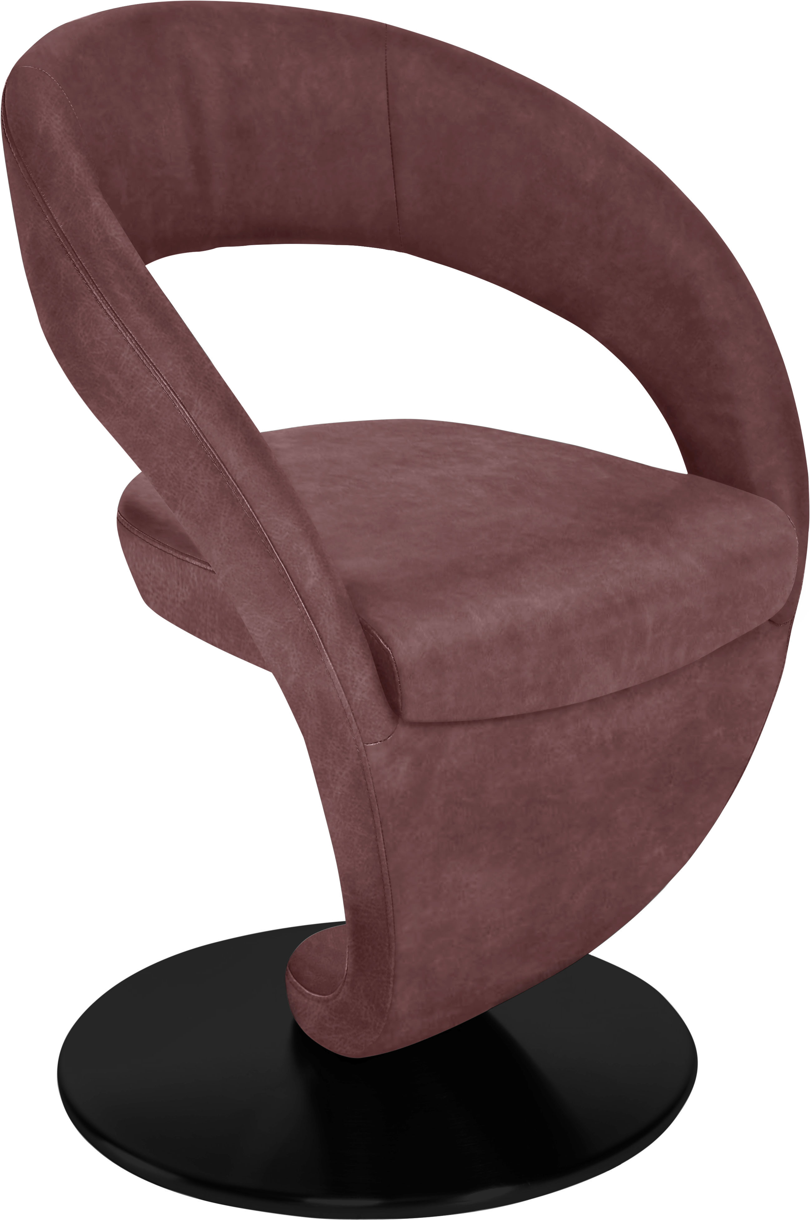 K+W Komfort & Wohnen Esszimmerstuhl "Wave, Drehstuhl" () Design-Drehstuhl, schwarzer Drehteller