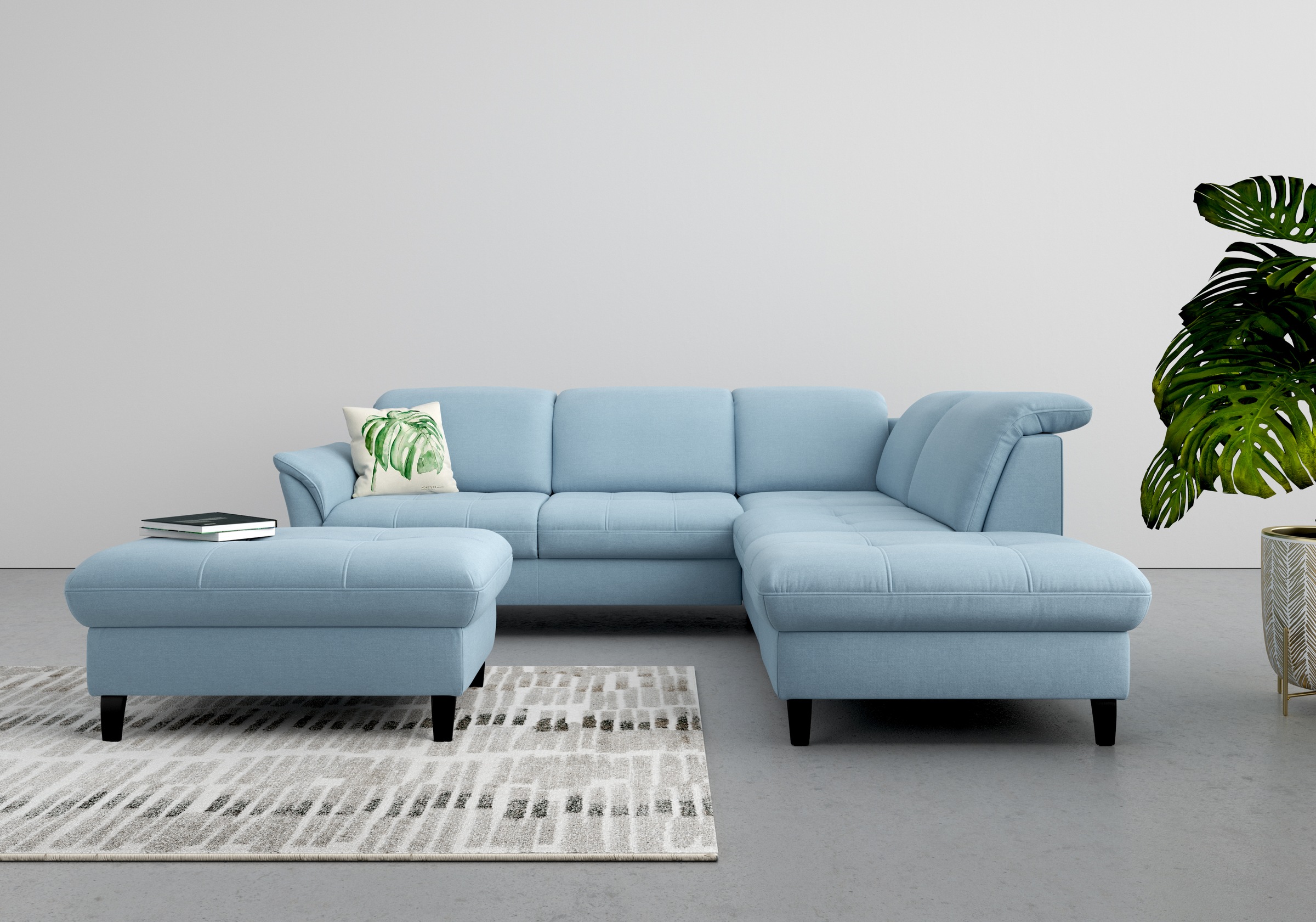 sit&more Ecksofa "Maggiore L-Form" wahlweise mit Kopfteilverstellung, Schlaffunktion und Stauraum