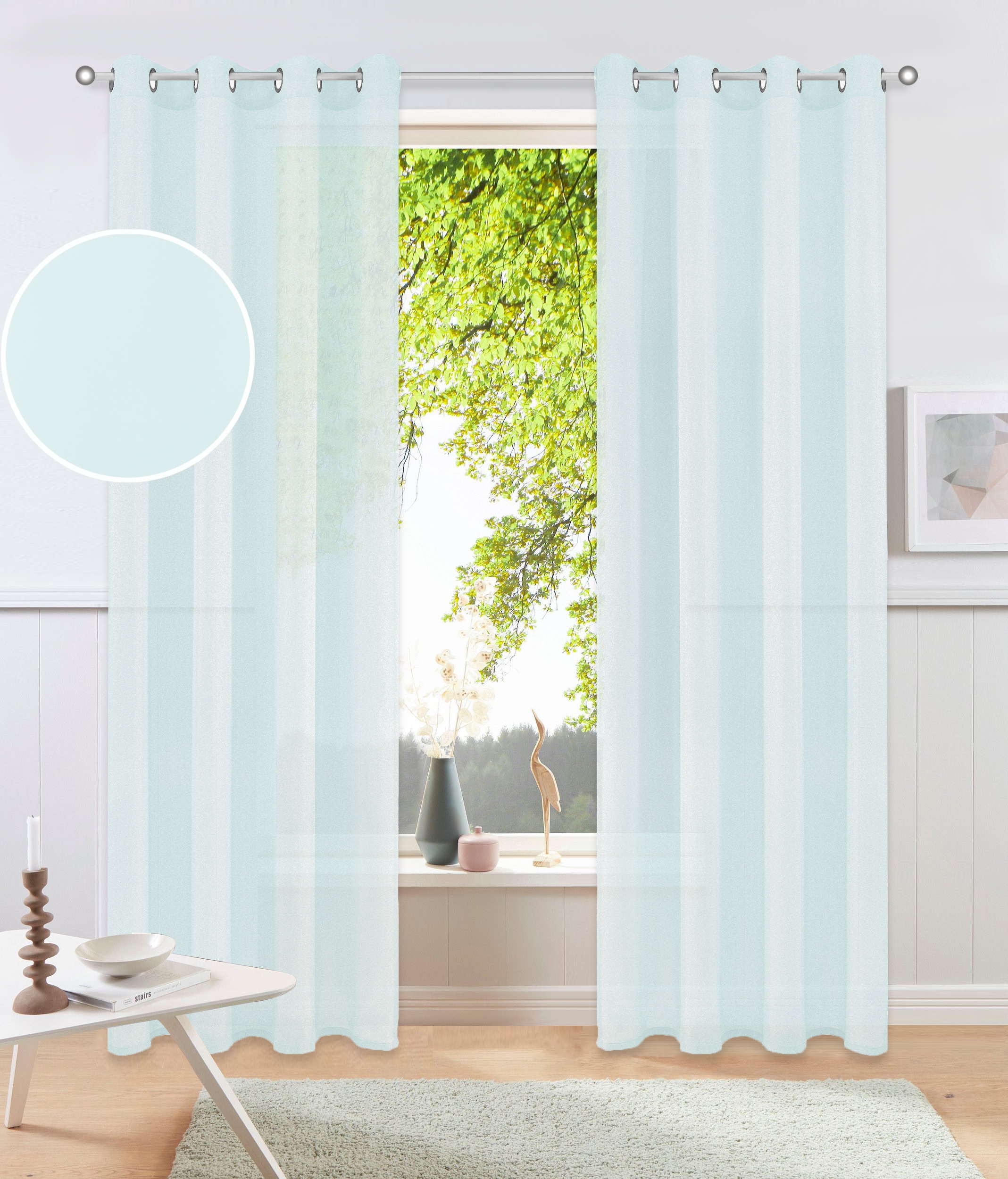 OTTO home Gardine "XANA 1er- und 2er Pack" Ösen 1 Stk. tlg. einfarbig, 1 bzw. 2er Set, pflegeleicht, Kundenliebling