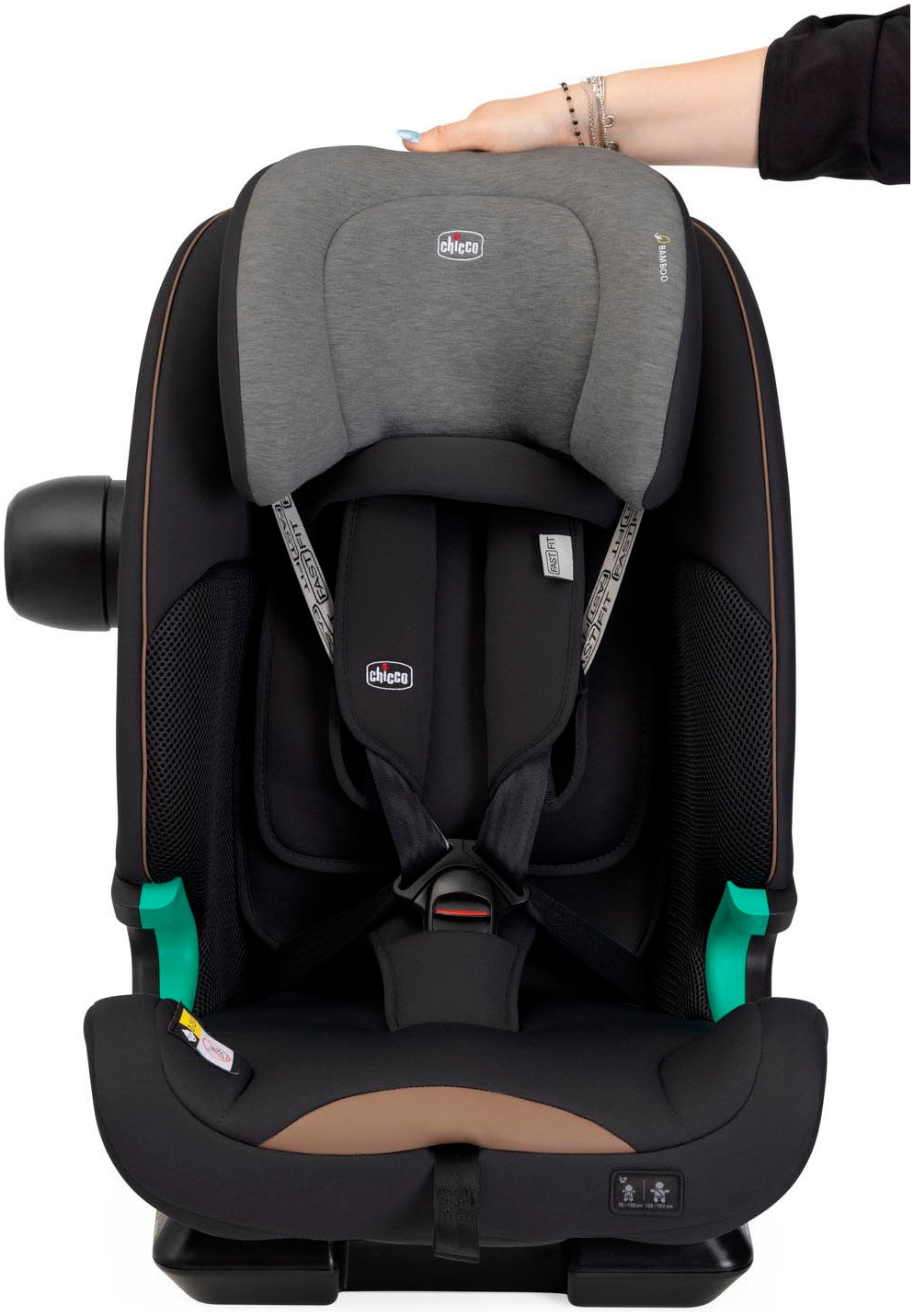 Chicco Autokindersitz »Autokindersitz Seat&Go i-Size, Posh Black«, ISOFIX-Befestigung