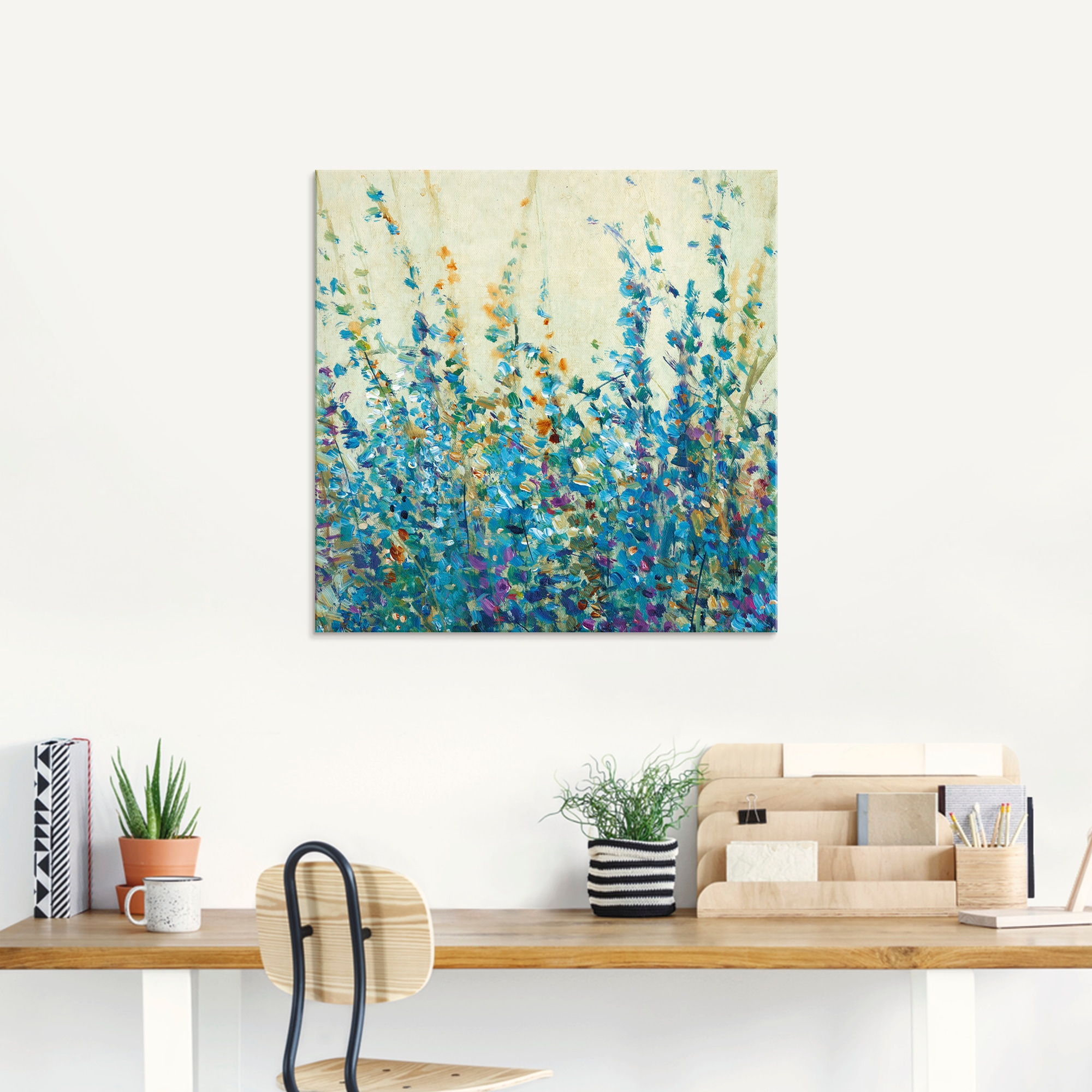Artland Glasbild »Blautöne II«, Blumenwiese, (1 St.), in verschiedenen Größen