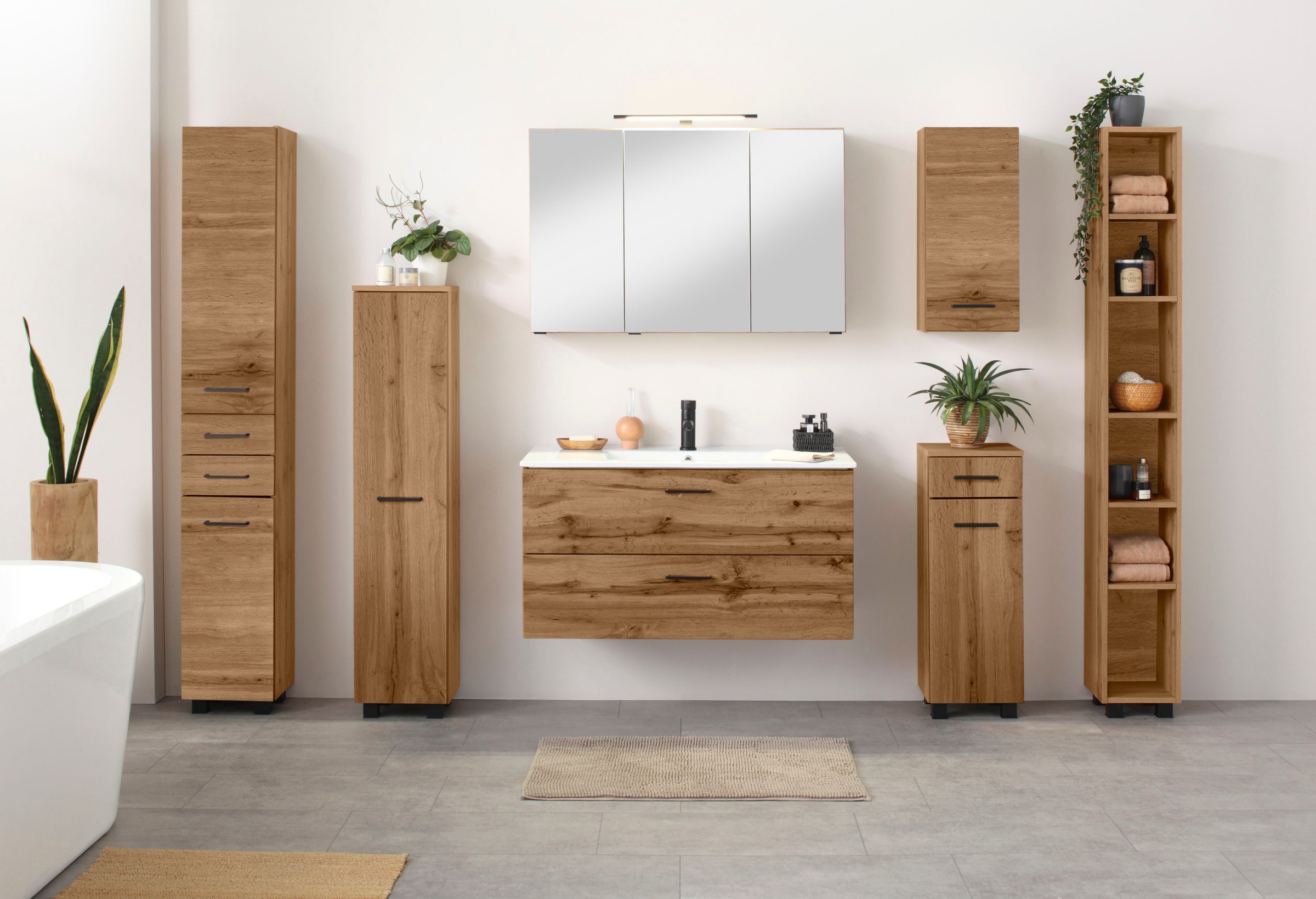 welltime Hängeschrank »Trento, verschiedene Ausführungen und Farben«, Badmöbel, Breite 30 cm, 1 Tür, 2 Einlegeböden, Made in Germany