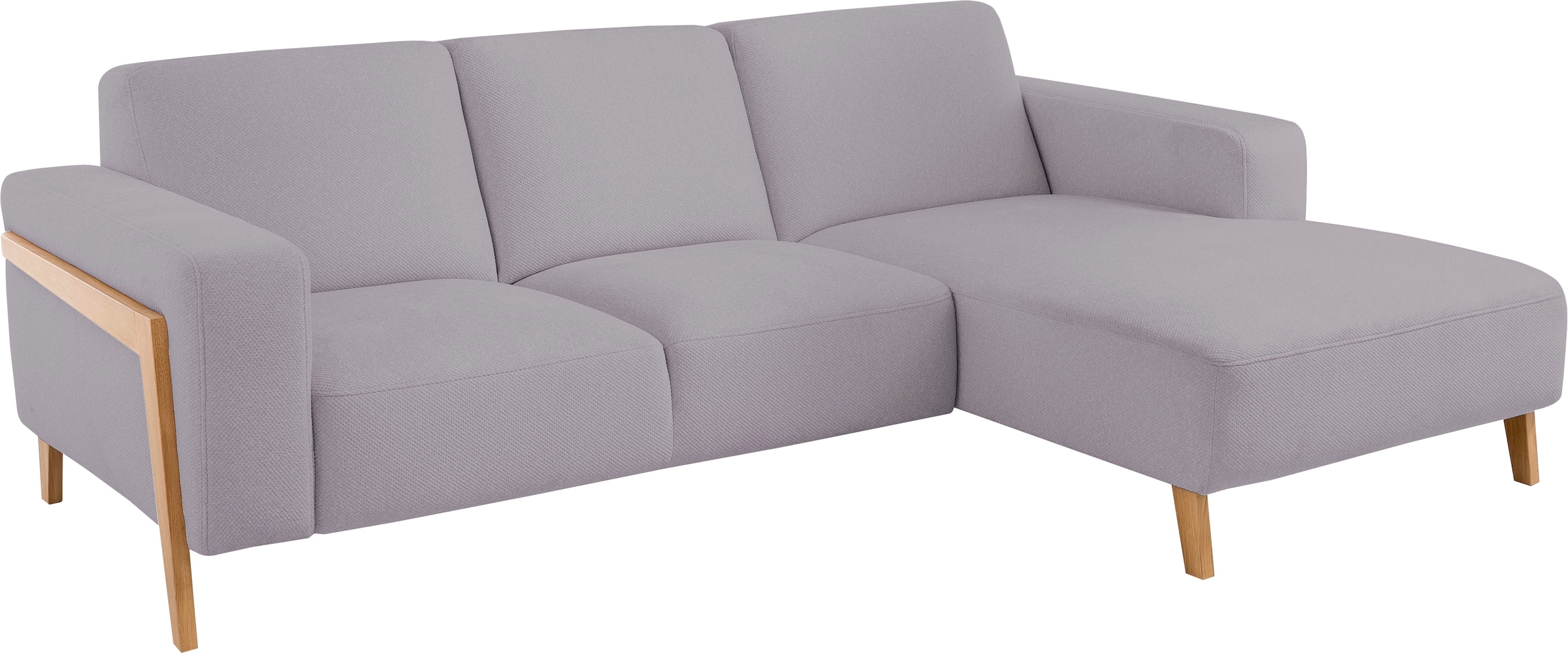 exxpo - sofa fashion Ecksofa »Starr, modern und klassisches Design, hochwertige Verarbeitung, bequem«, L-Form, wahlw. elektrische Sitztiefenverstellung, Massivholzfüße
