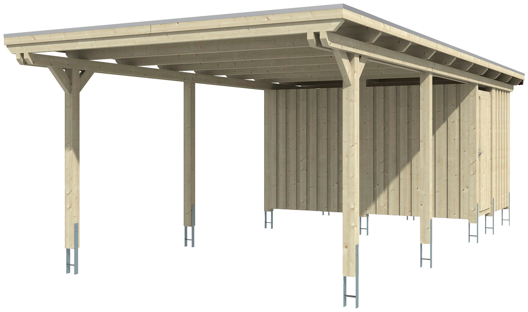 Skanholz Einzelcarport »Emsland«, Leimholz-Nordisches Fichtenholz, 341 cm, weiß
