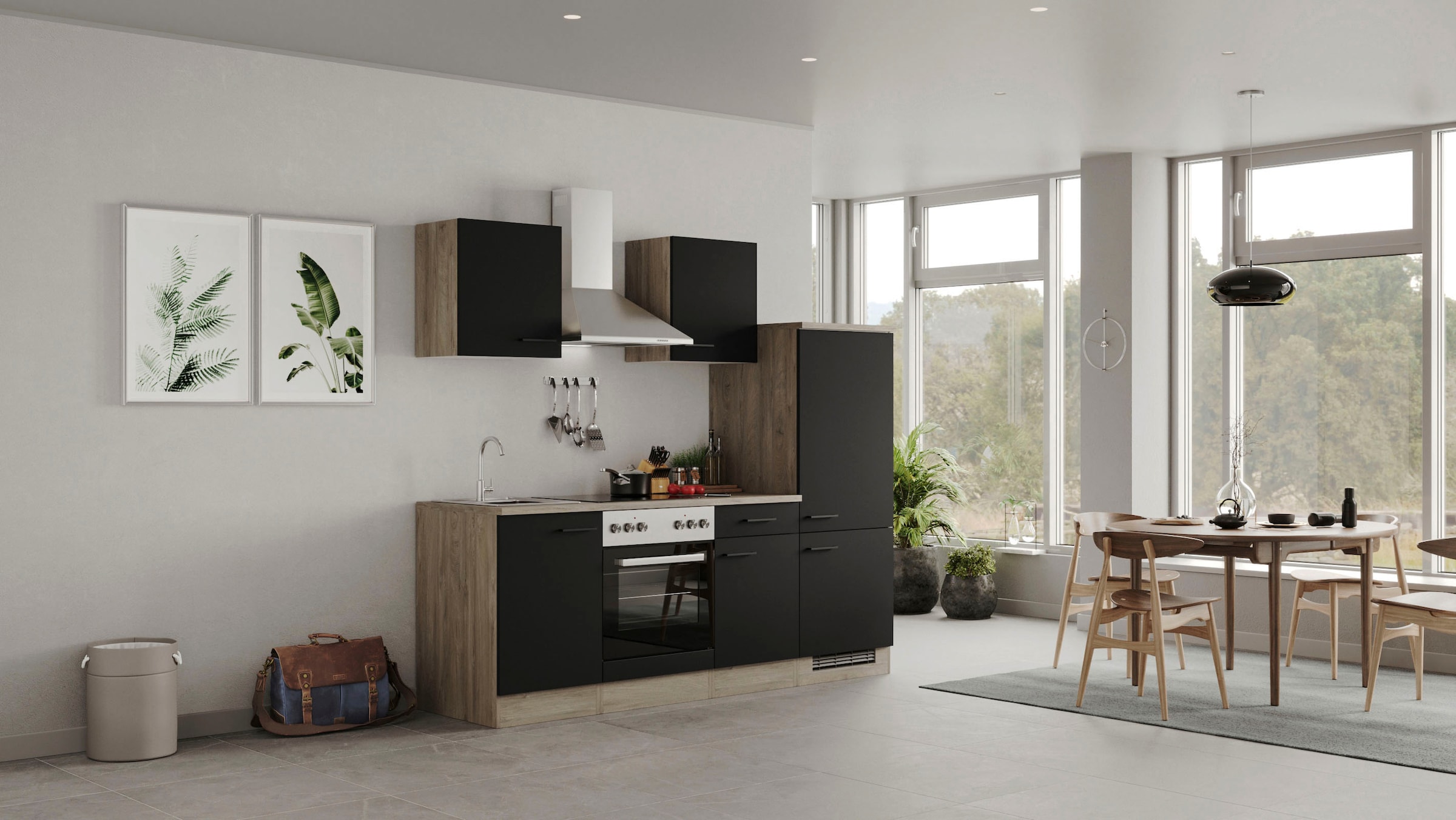 Flex-Well Küche »Capri«, mit und ohne E-Geräten erhältlich, Gesamtbreite  220 cm | BAUR