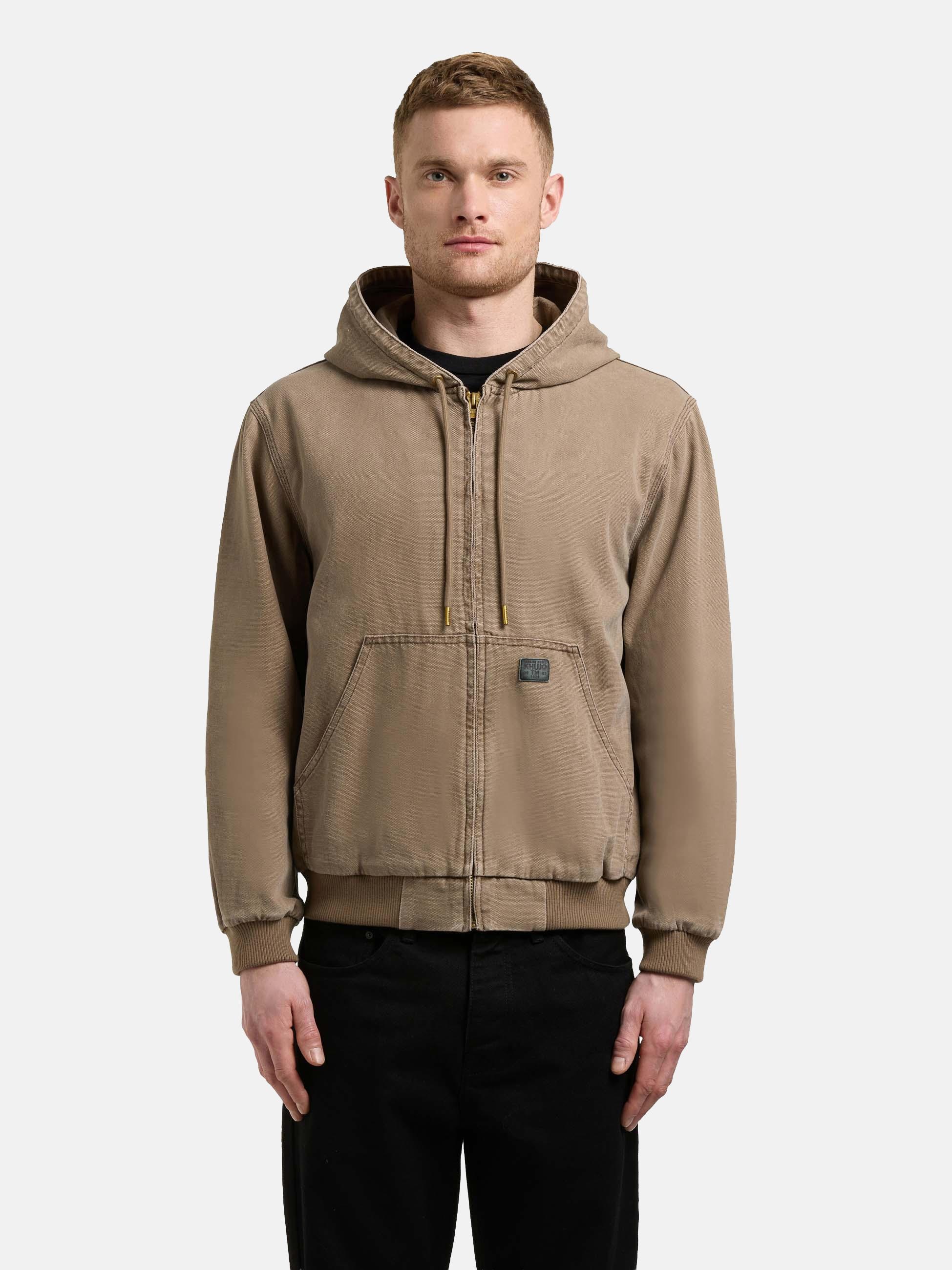 khujo Outdoorjacke "Rhiis" mit Kapuze Herren Übergangsjacke im Denim-Look