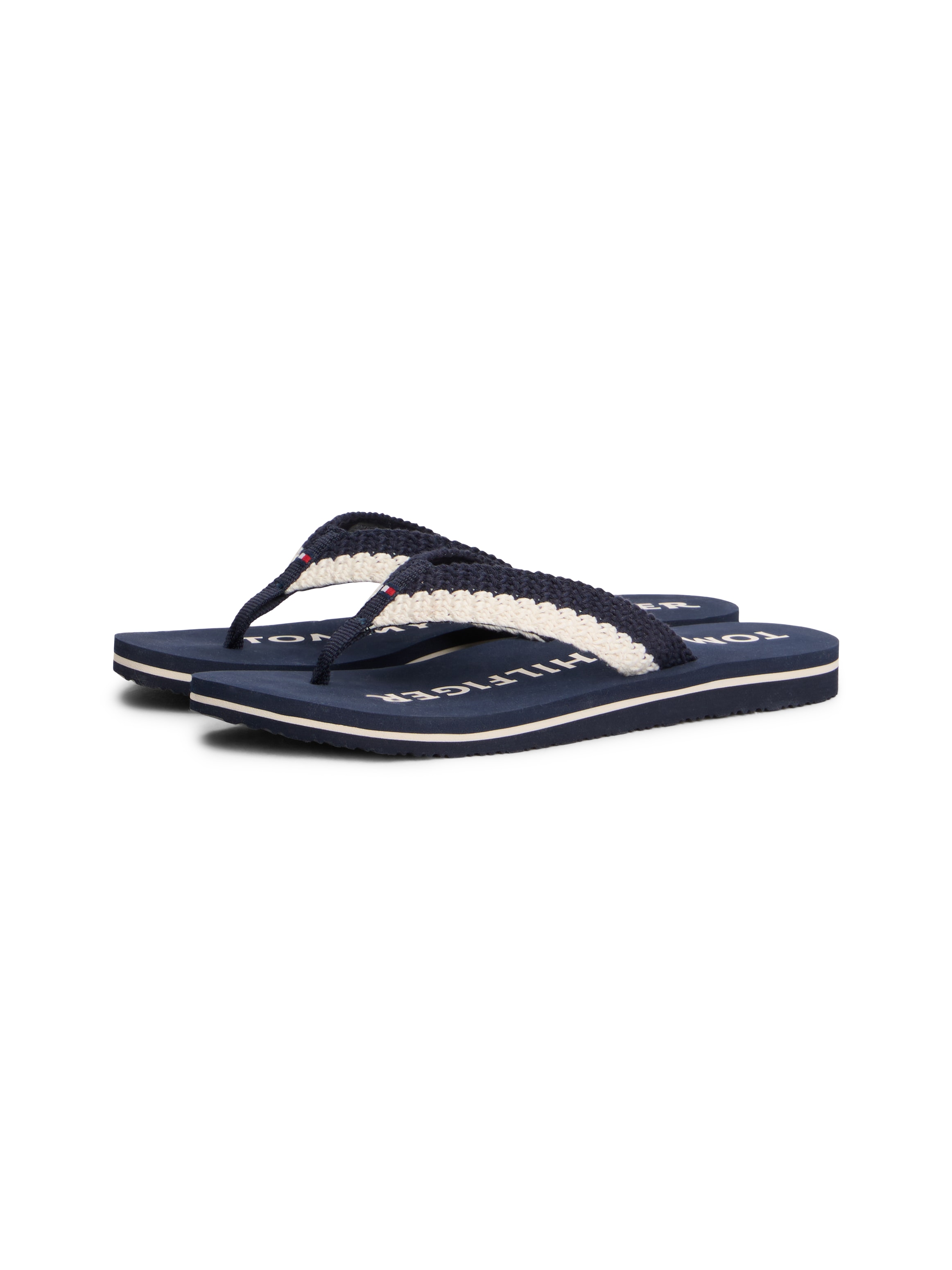 Tommy Hilfiger Zehentrenner »TH CROCHET SUMMER SANDAL«  Dianette, Strandschuh in sommerlicher Häkeloptik