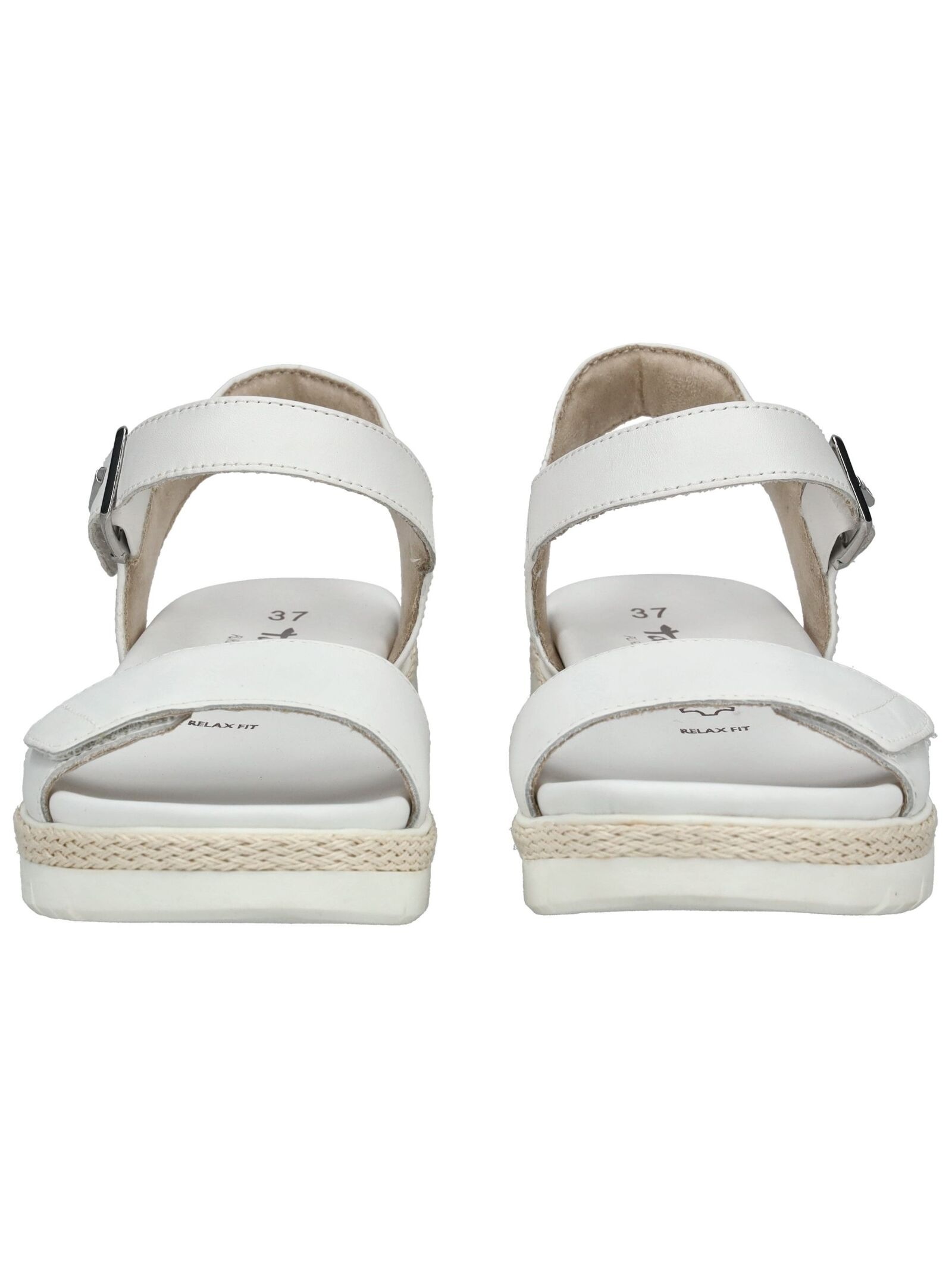 Riemchensandale TAMARIS "Tamaris Sandalen Leder", Damen, Gr. 38, weiß, Leder, Schuhe Riemchensandale 2