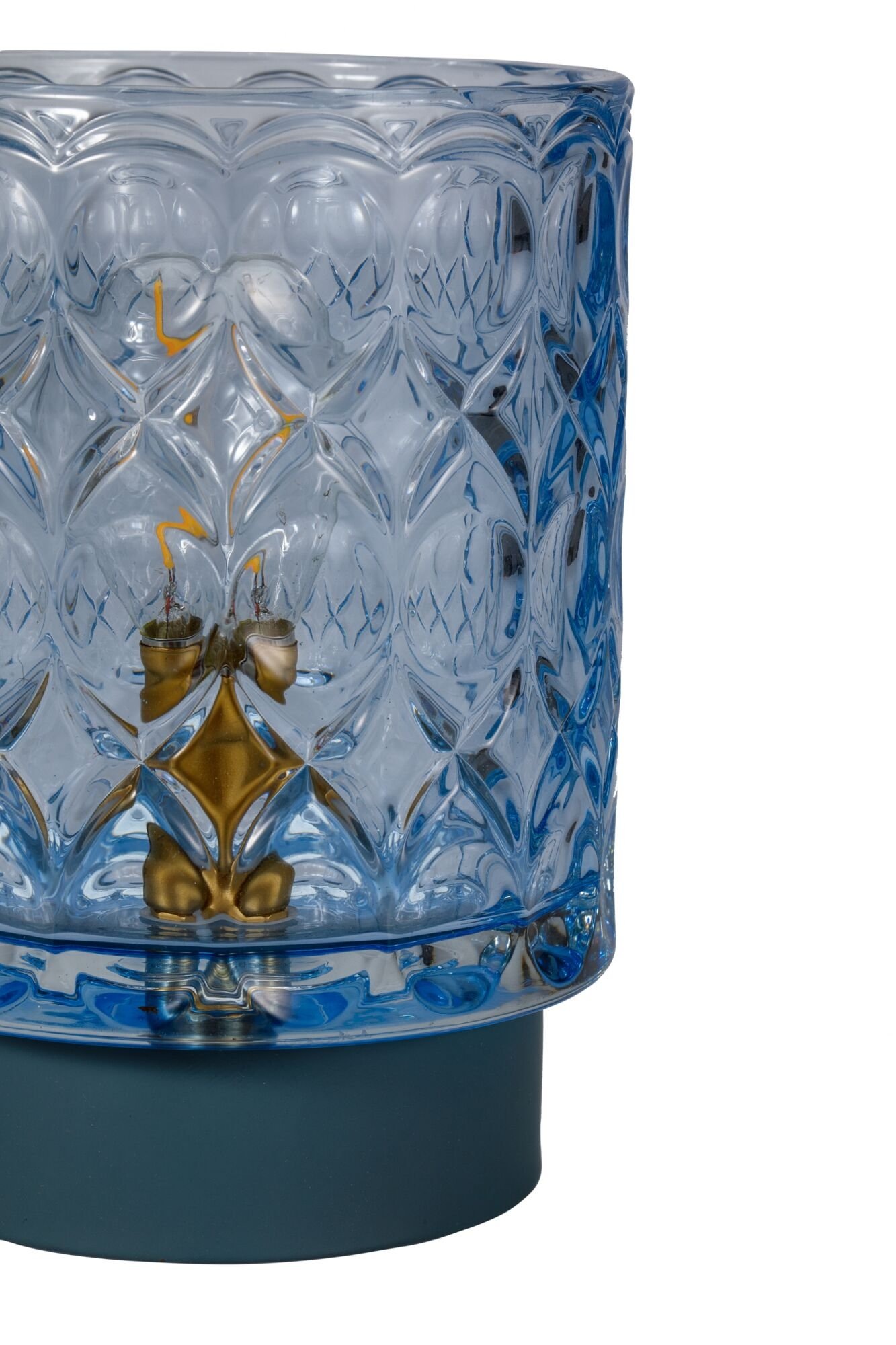 Pauleen LED Tischleuchte »Chic Glamour mobile Blau Glas/Metall«, 1 flammig, Leuchtmittel E14 | LED fest integriert, E14, Timer Batterie