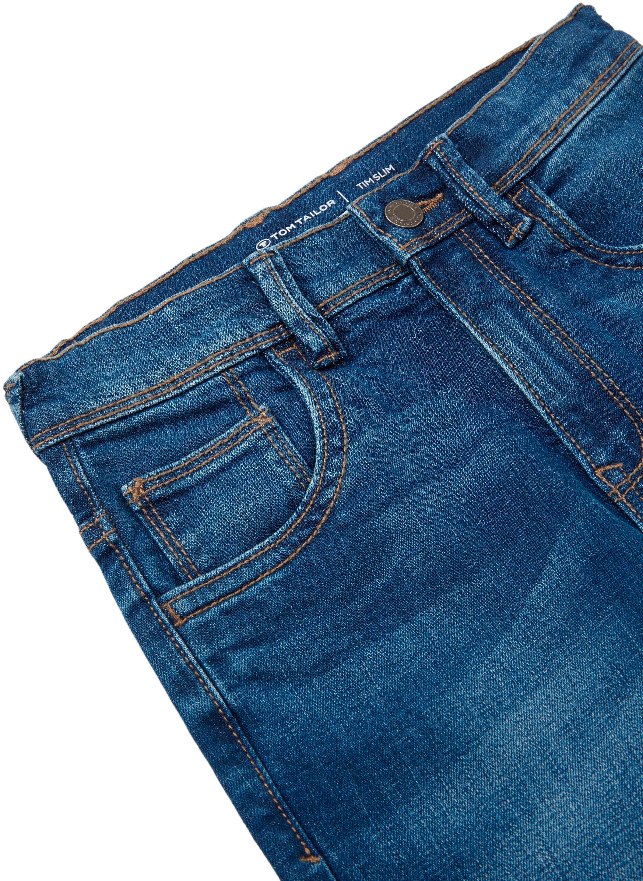 bestellen Knopf- »Tim«, Slim-fit-Jeans BAUR Reißverschluss online | mit und TAILOR TOM