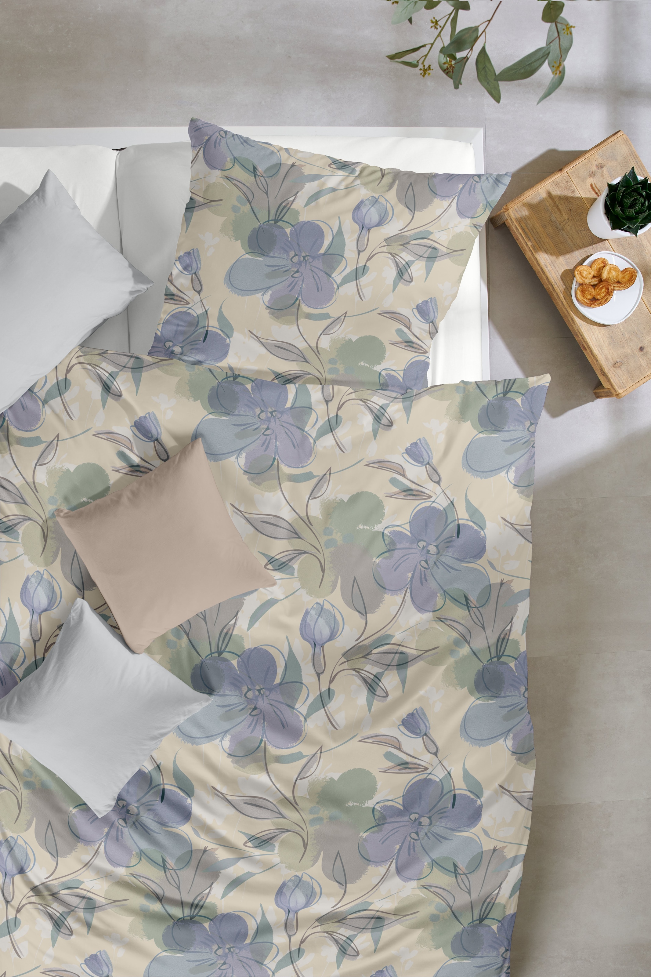 Primera Bettwäsche »Feinbiber-Bettwäsche Floris« 2 Stk. tlg. mit zarten Blüten