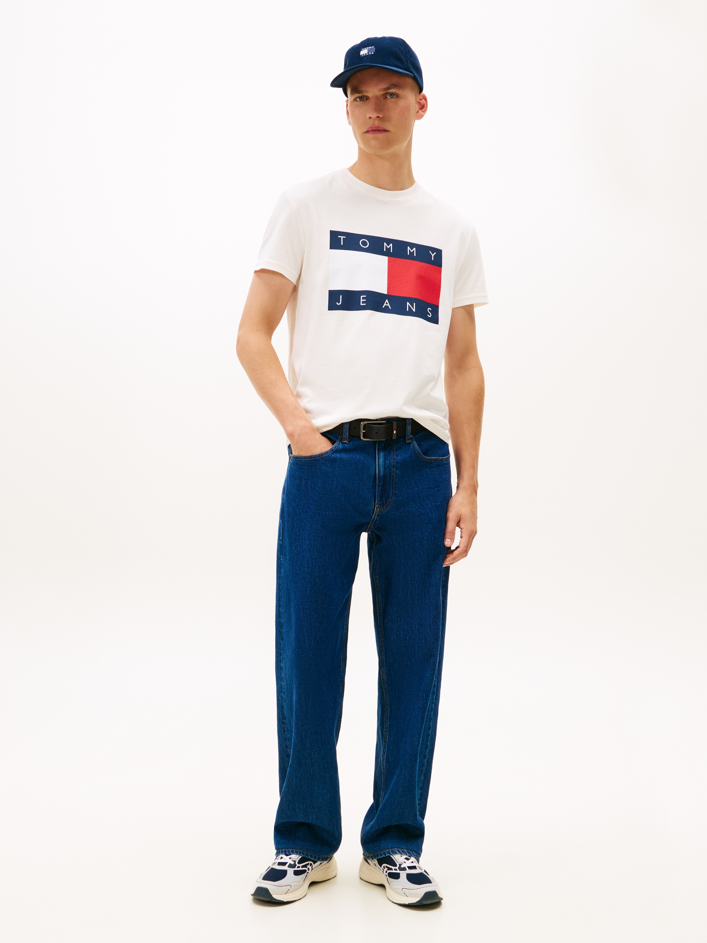 Tommy Jeans T-Shirt Rundhalsausschnitt, Regular Fit, Logo-Druck