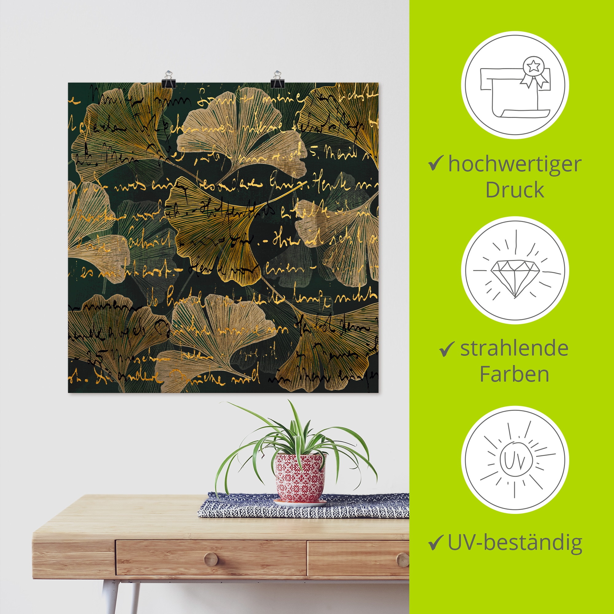Artland Wandbild »Ginko« Muster 1 Stk. tlg. als Alubild, Leinwandbild, Poster, Wandaufkleber in verschied. Größen