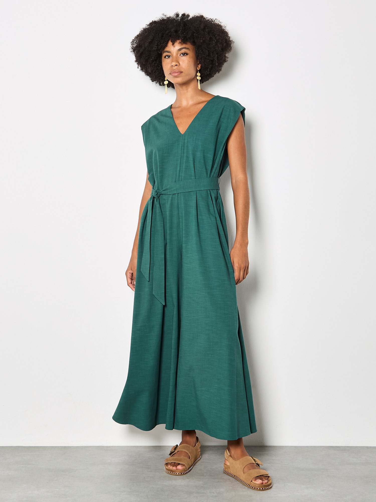 Apricot Jumpsuit "Jumpsuit" mit Stoffgürtel, mit weitem Bein