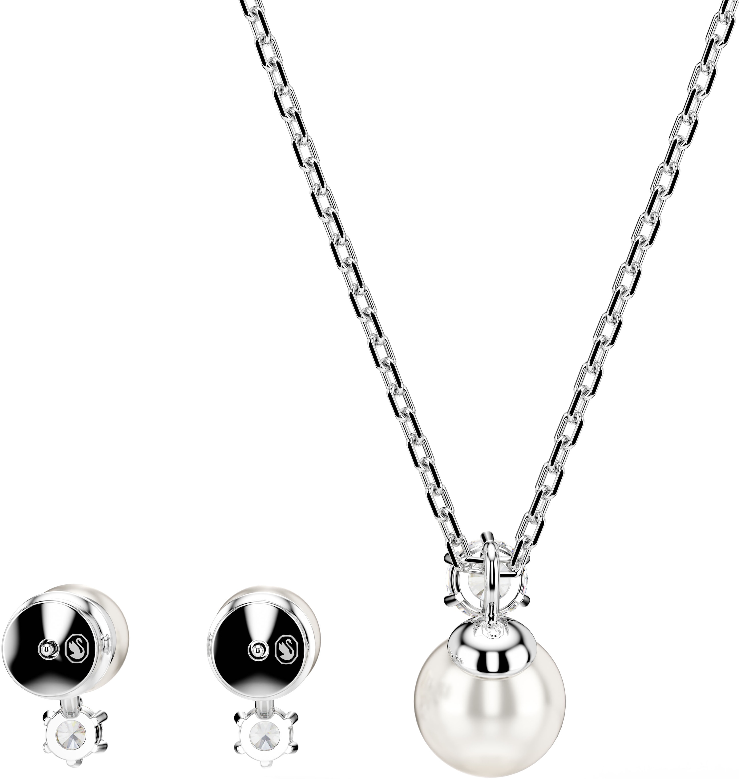 Swarovski Ohrring und Ketten Set »Schmuckset Multipack Schmuck Geschenk Matrix, 5689624«, (Set, 3 tlg.), mit Swarovski® Kristallen, mit Swarovski® Perle
