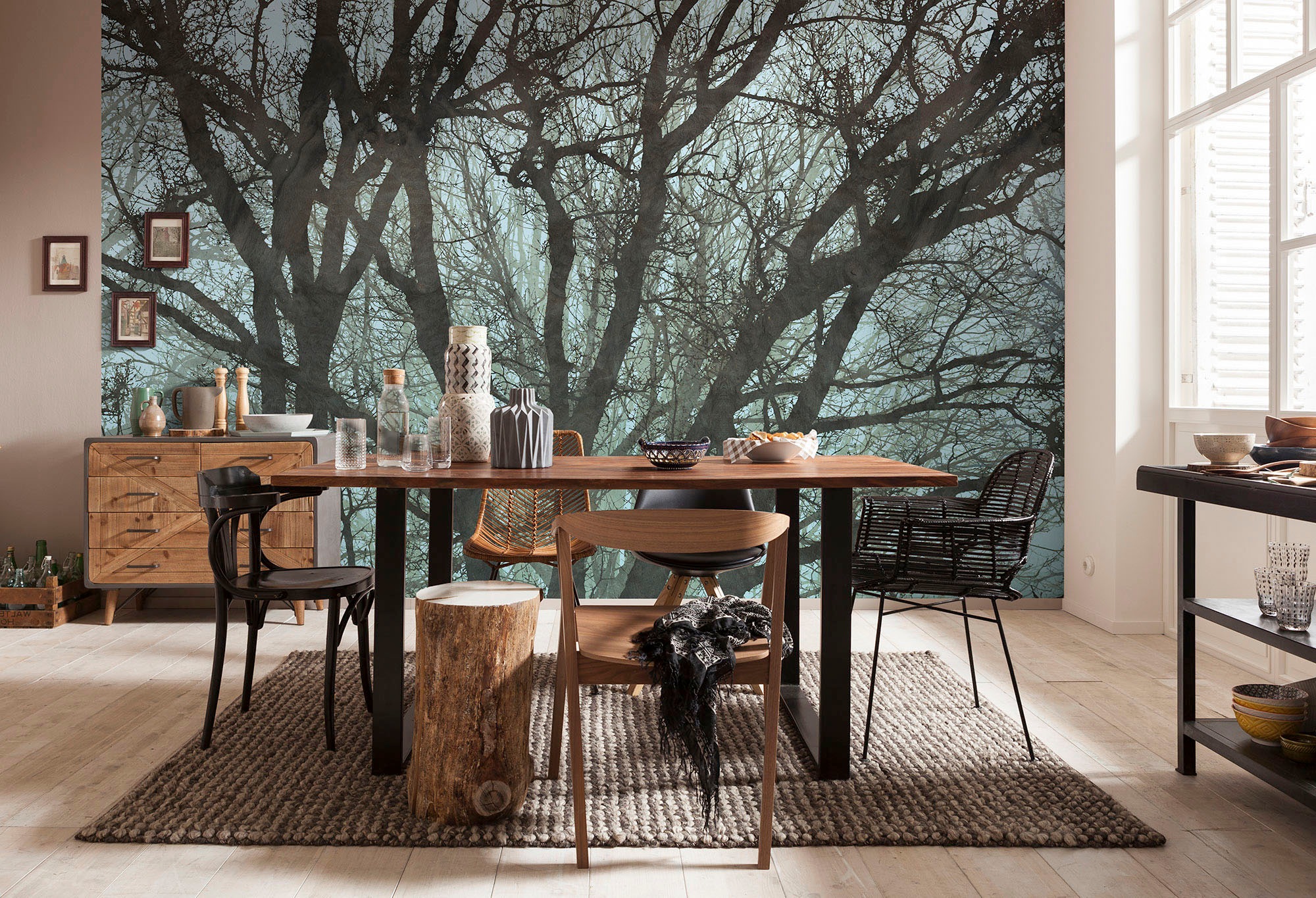 Komar Vliestapete »Digitaldruck Vlies - Whispering Woods - Größe 400 x 250 cm«, bedruckt, Wohnzimmer, Schlafzimmer