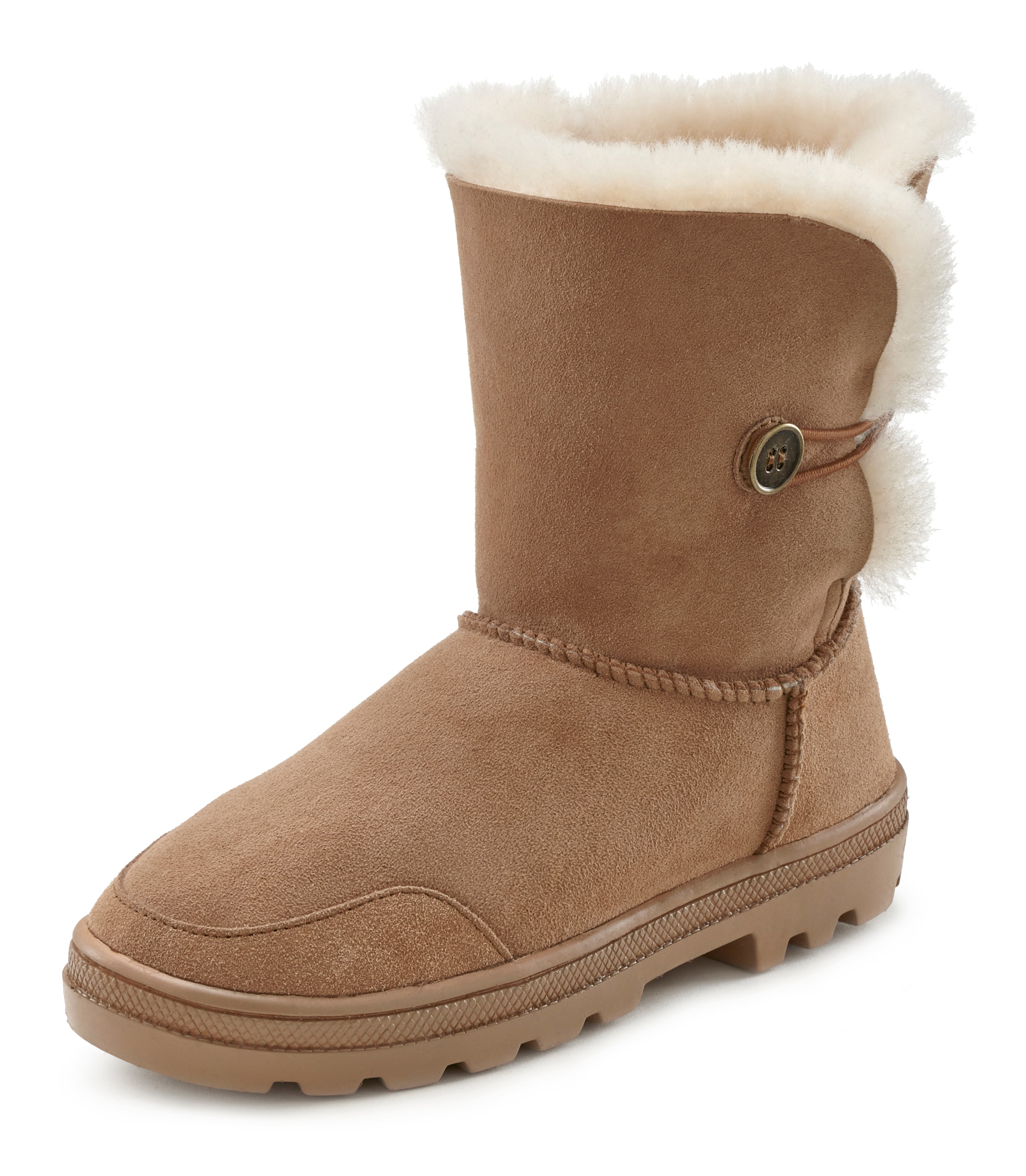 LASCANA Winterstiefel, aus kuscheligem Lammfell, robuste Sohle, Winterstiefelette, Snowboots