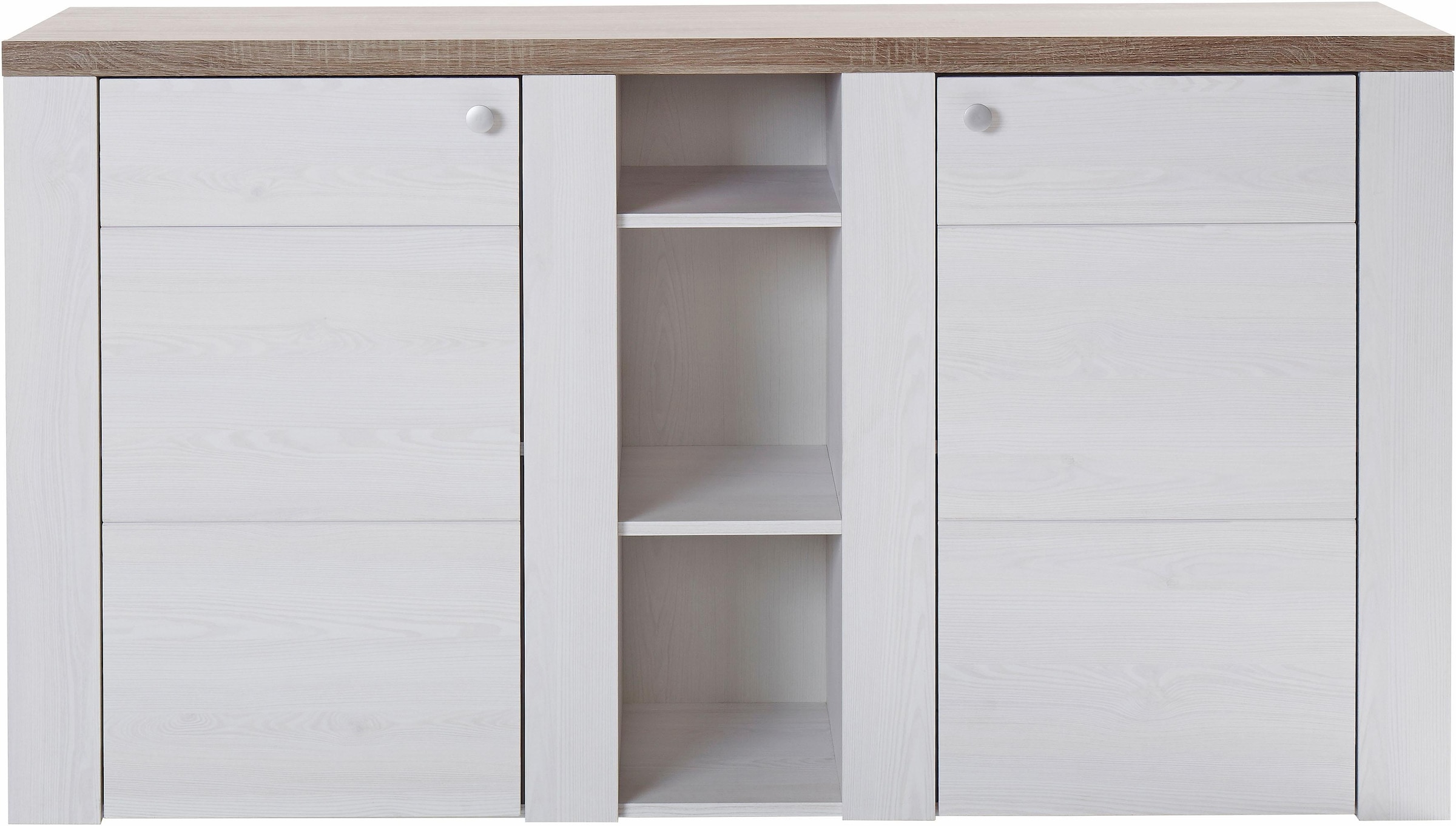 Home affaire Sideboard »Larona, zeitlose Kommode mit 2 Türen, Türkommode, Breite 155 cm,«, Höhe 84 cm, viel Stauraum, Anrichte mit dekorativer Rahmenoptik