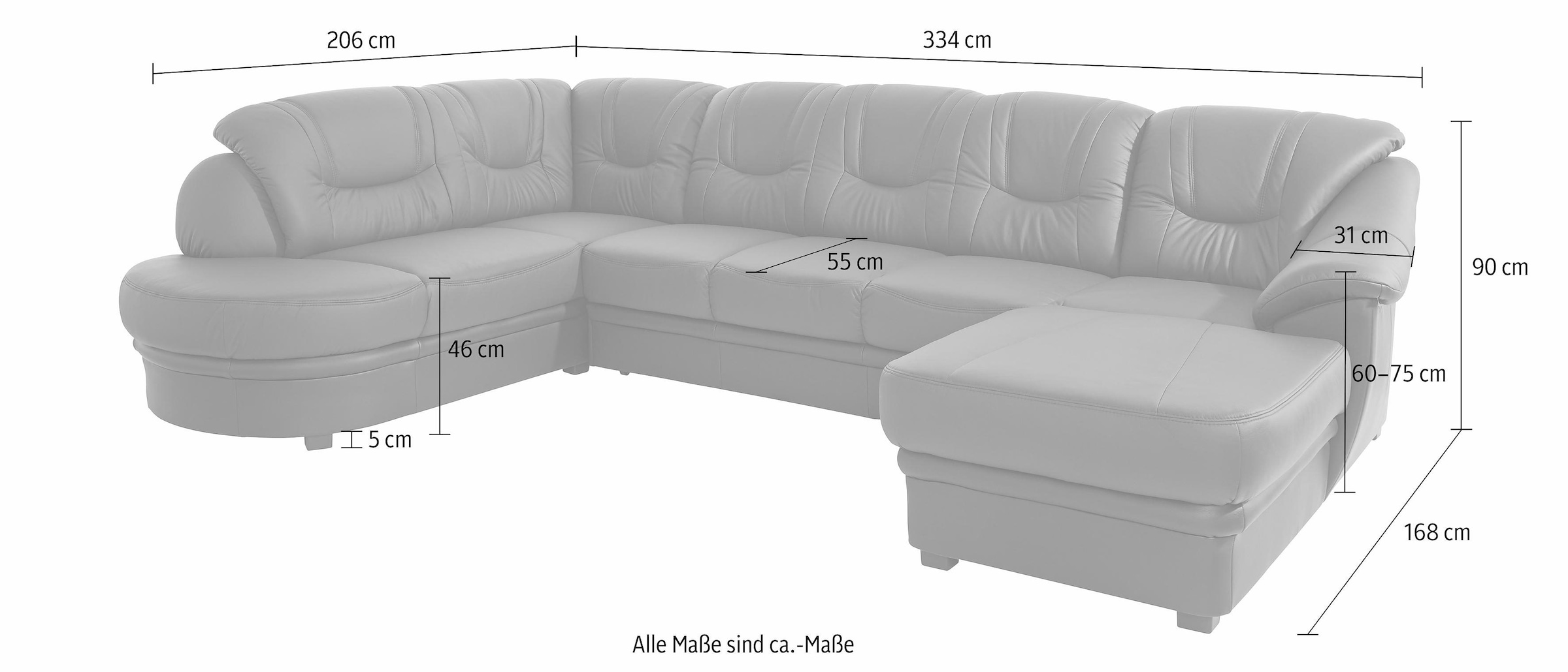 sit&more Wohnlandschaft »Savoni U-Form«, wahlweise mit Bettfunktion