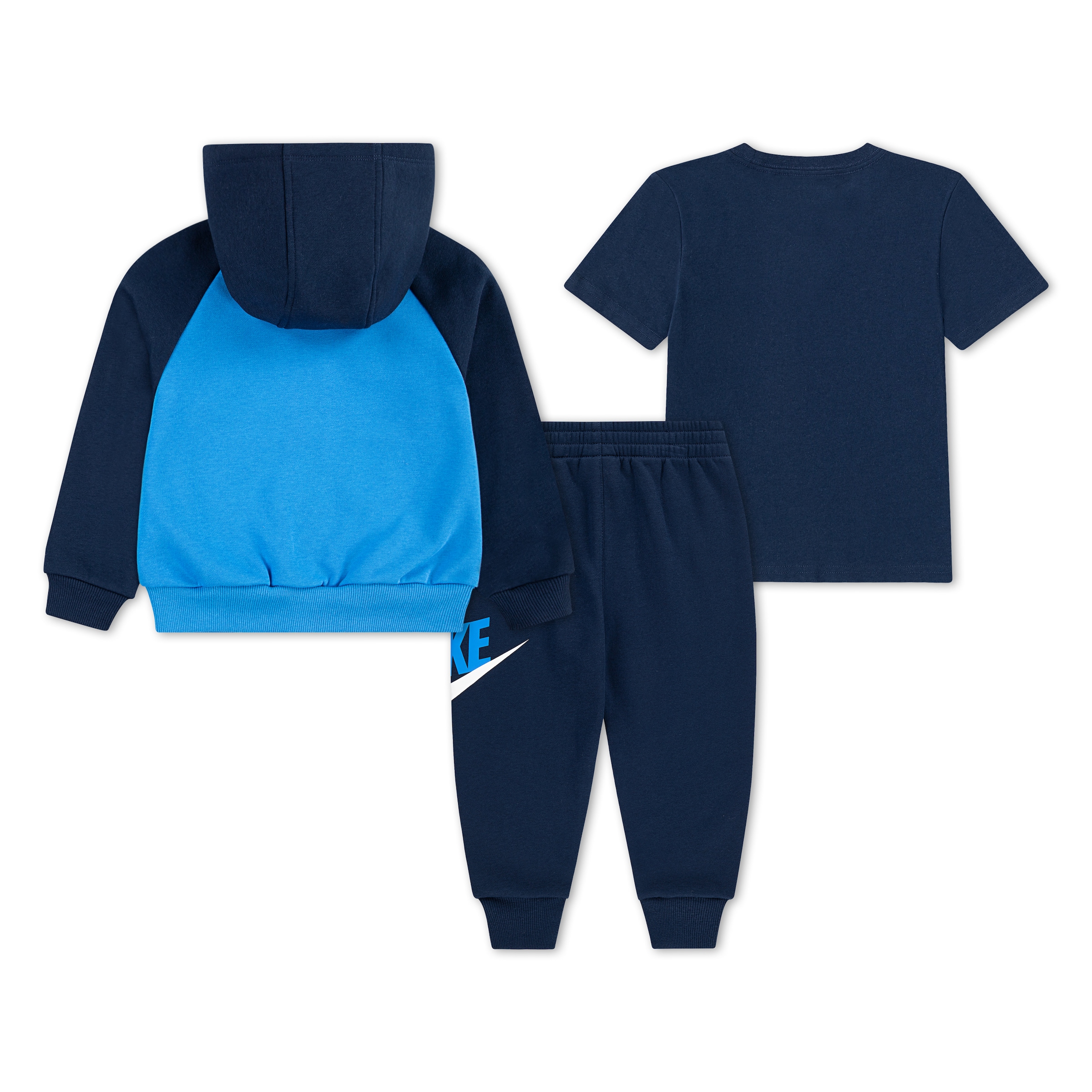 Nike Sportswear Freizeitanzug »NKN COLOR BLOCKED HBR JOGGER S« 3 Stk. für Kinder, dreiteiliges Set, aus Baumwolle und Polyester
