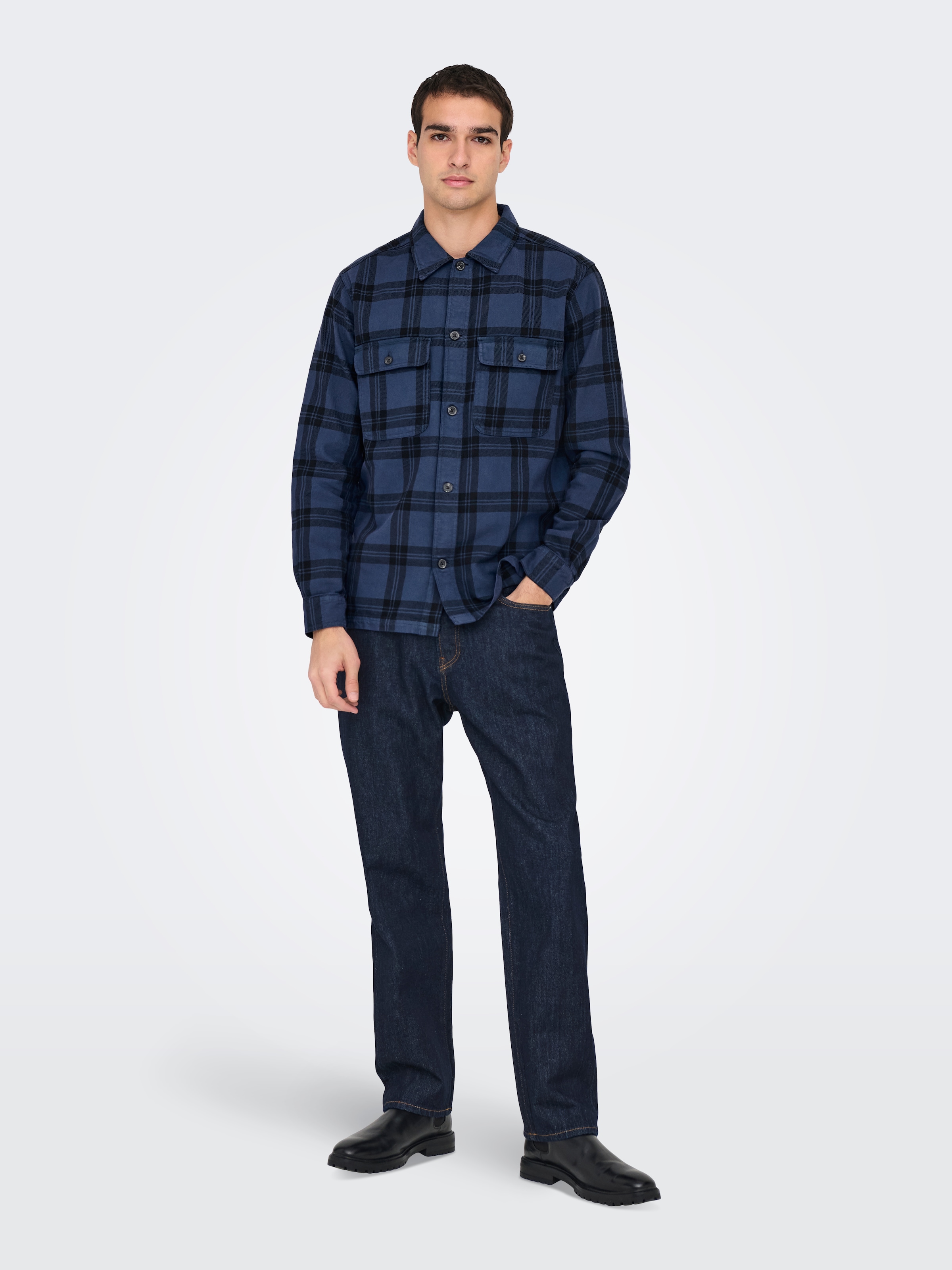 ONLY & SONS Langarmhemd »ONSOLIVER TWILL OVERDYE OVERSHIRT BF«