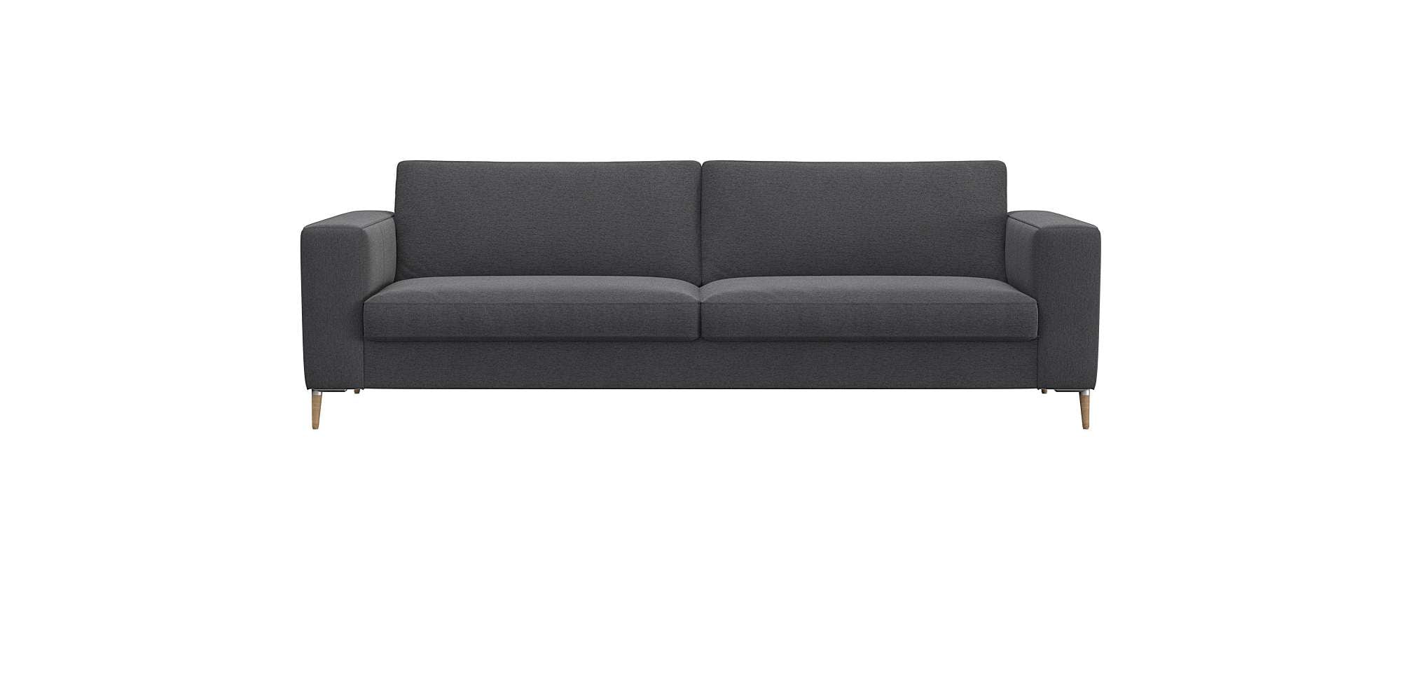 FLEXLUX 3-Sitzer "Fiore, super Sitzkomfort durch Kaltschaum im Sitz" breite Armlehnen, Füße Alu+ Eiche