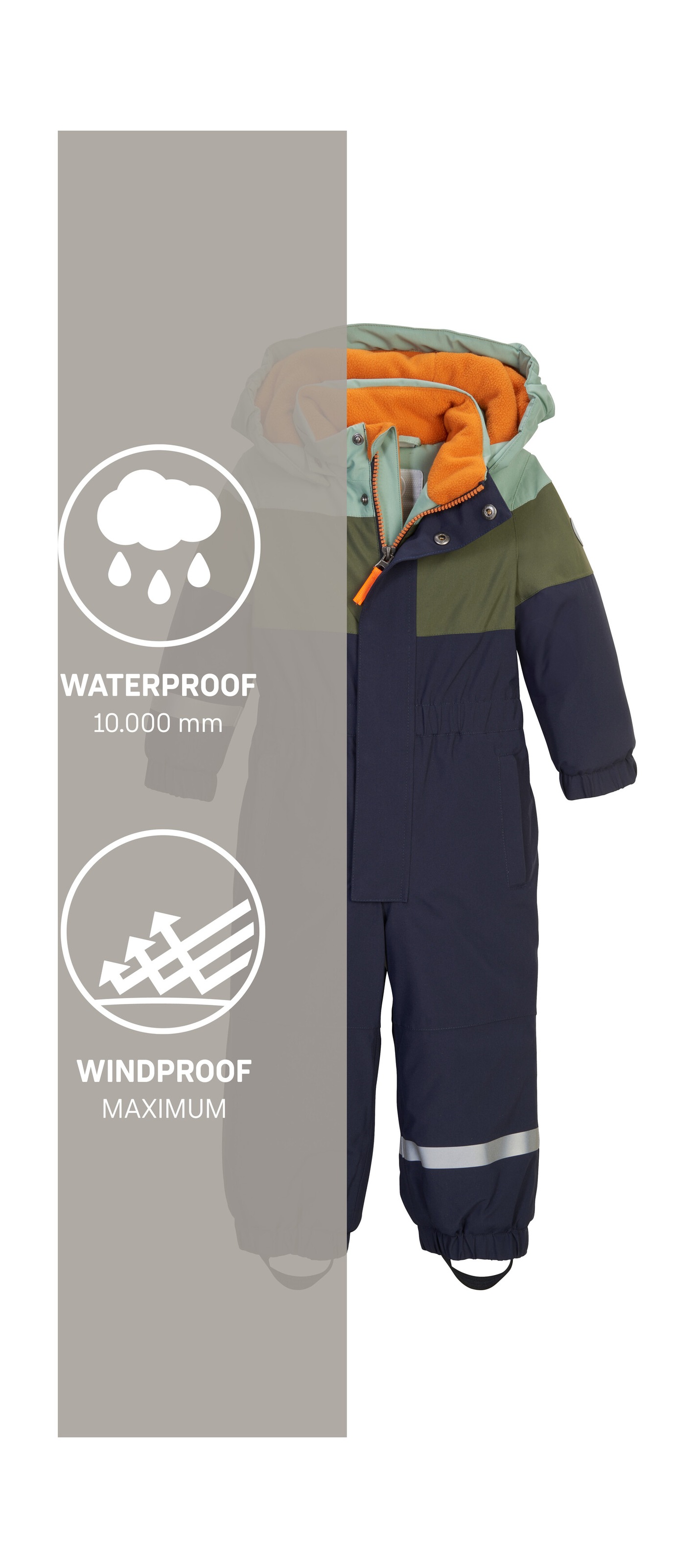 first instinct by killtec Overall »FIOW 54 MNS ONPC«, Wind- und wasserdichter Schneeoverall mit Fleece u. Colourblock Design