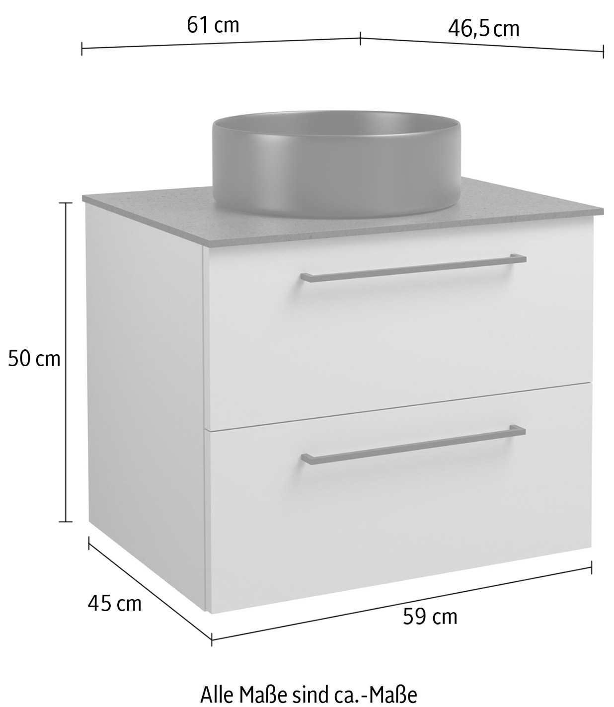 welltime Waschtisch »Joy«, in 3 Breiten lieferbar, mit Soft-Close-Funktion