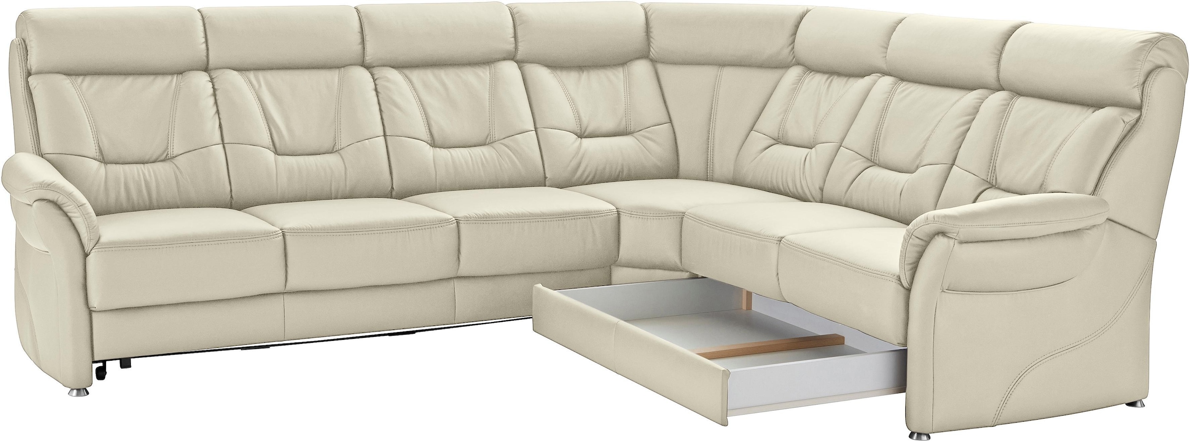 Places of Style Ecksofa »Sardinien L-Form«, mit Kopfteilverstellung, wahlweise mit Bettfunktion