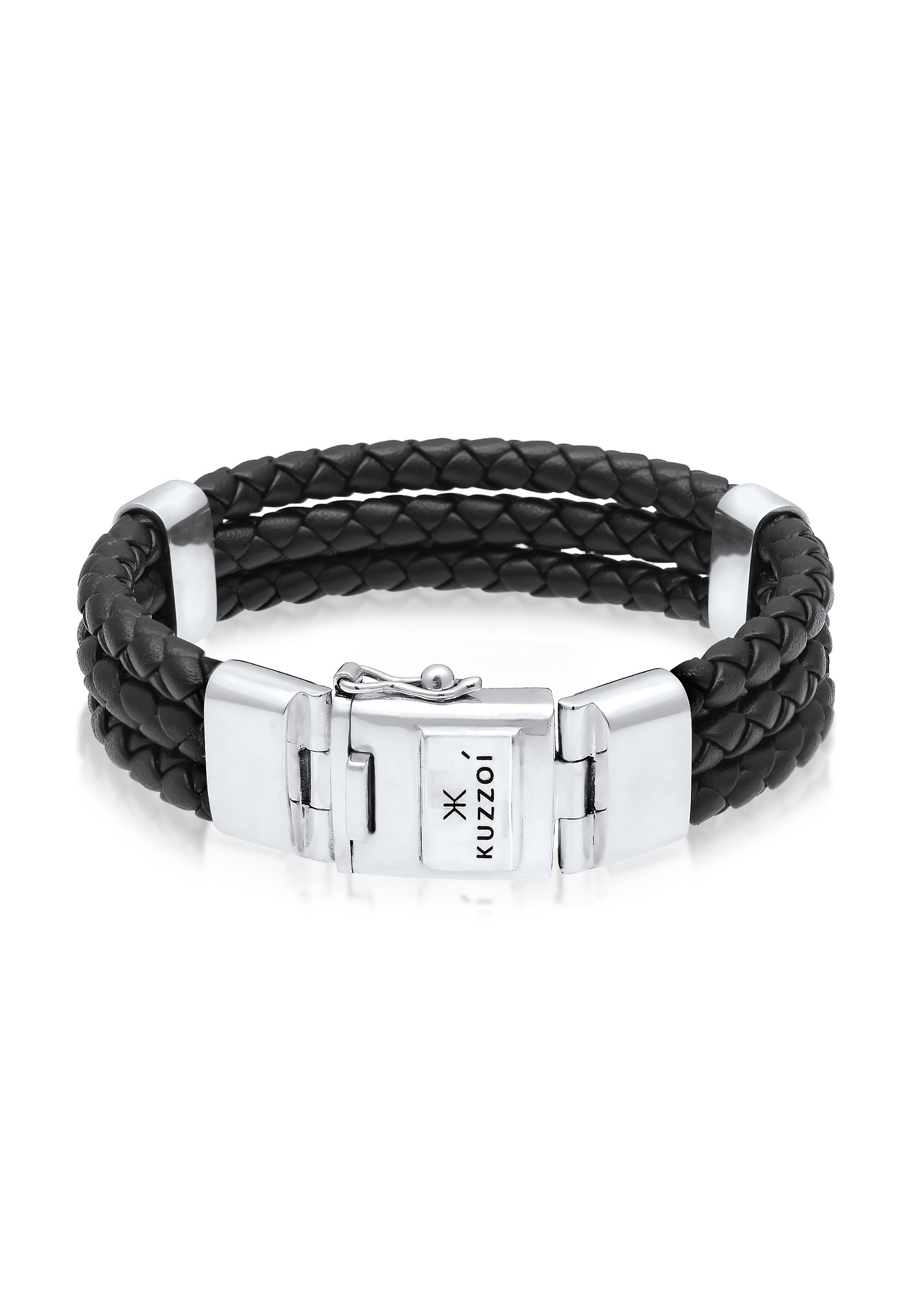 ▷ | Geflochten 925er Kuzzoi Armband Kastenverschluss »Leder BAUR Silber« bestellen