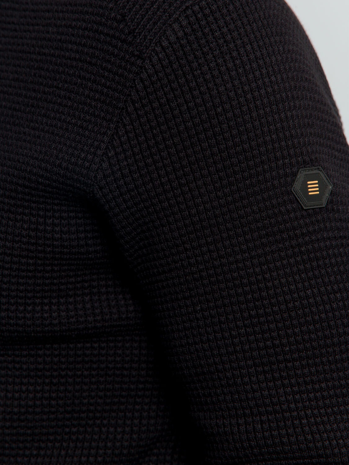 NO EXCESS Rollkragenpullover »No Excess Jacquard-Pullover mit halbem Reißverschluss«