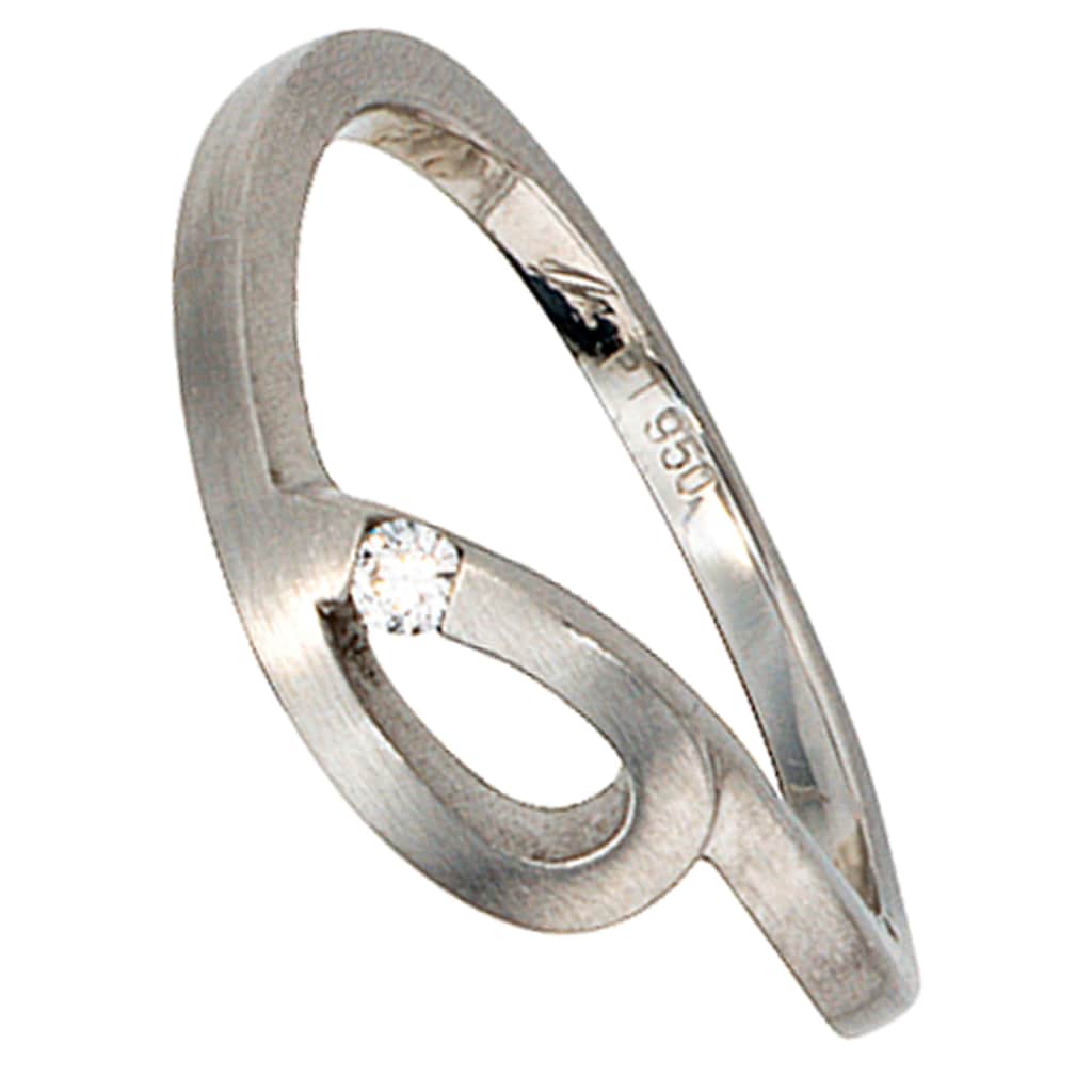 JOBO Fingerring »Diamant-Ring 0 04 ct.« 950 Platin JOBO Fingerring »Diamant-Ring 0 04 ct.« 950 Platin