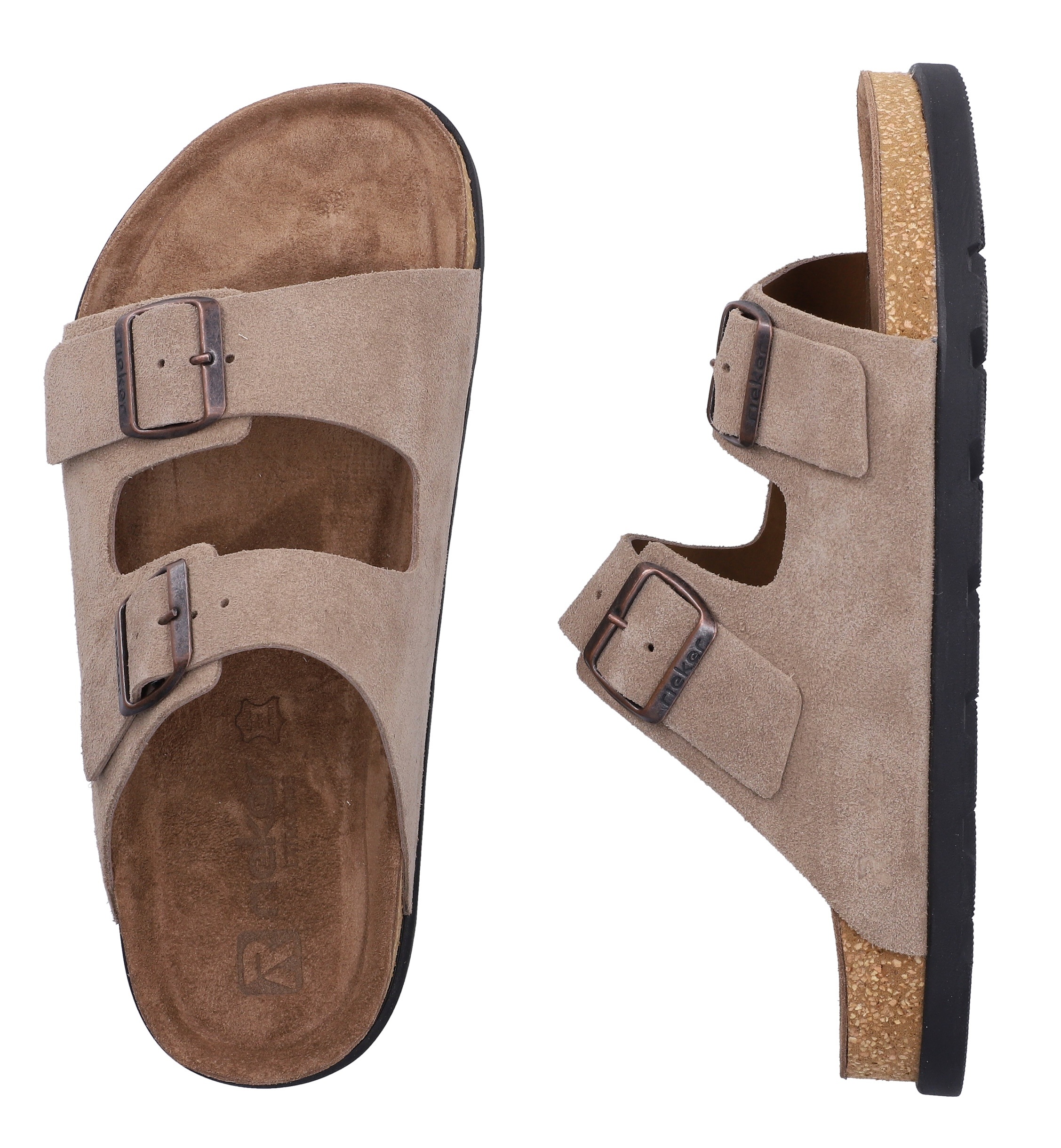 Rieker Pantolette  Sommerschuh, Strandschuh, Hausschuh mit bequemem Fußbett
