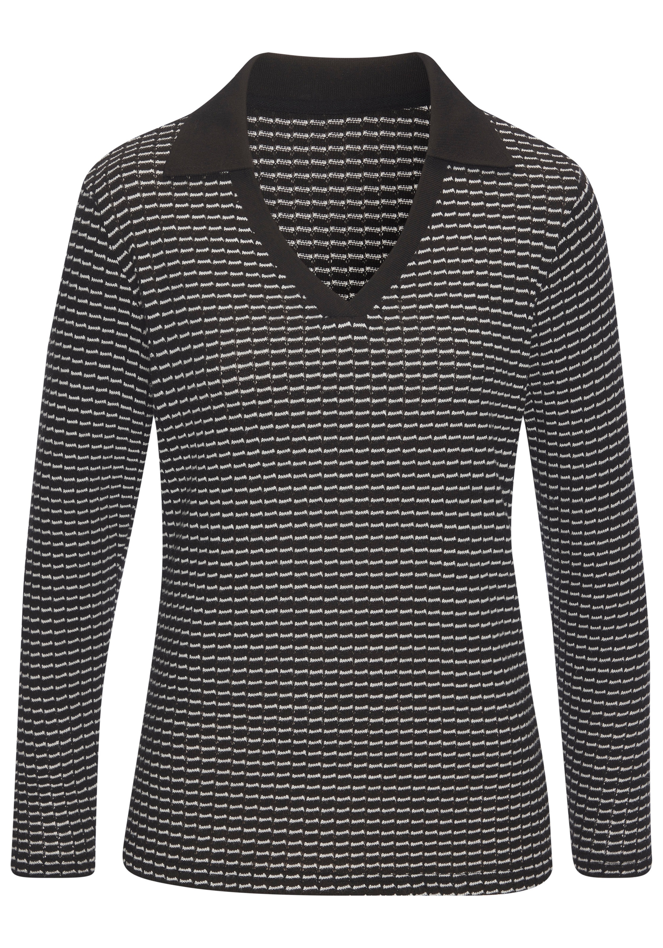 Vivance Langarm-Poloshirt "aus strukturierter Strickqualität" schöne Strick günstig online kaufen