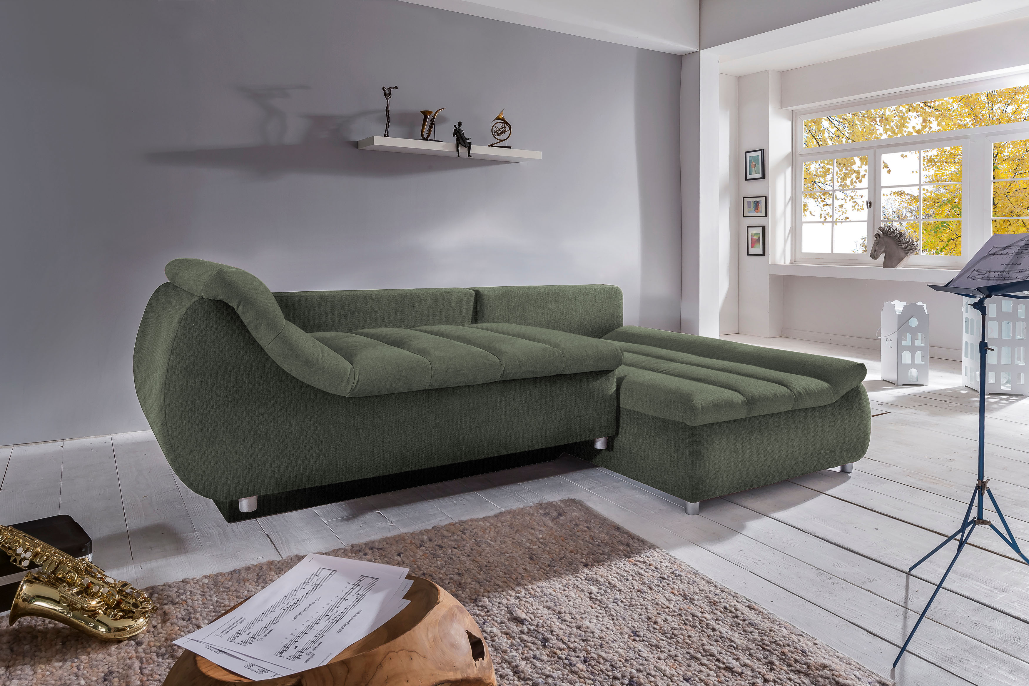 Thumbnail - INOSIGN Ecksofa "Imola, bequem, aktuelle Steppung im Sitz, L-Form, Breite 270cm" wahlweise mit Bettfunktion