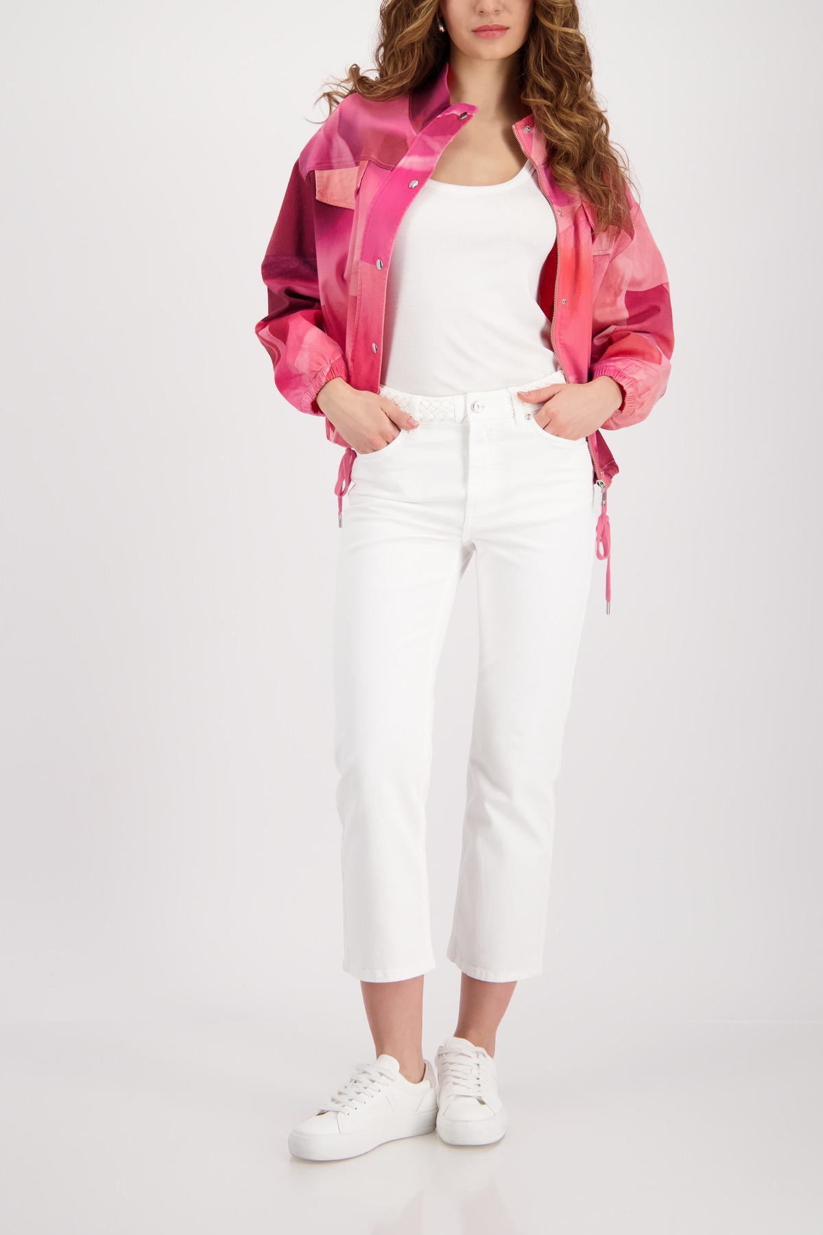 Monari 7/8-Jeans »Hose Jeans Bunddetail 66c« Reglar fit mit geflochtenem Bunddetail