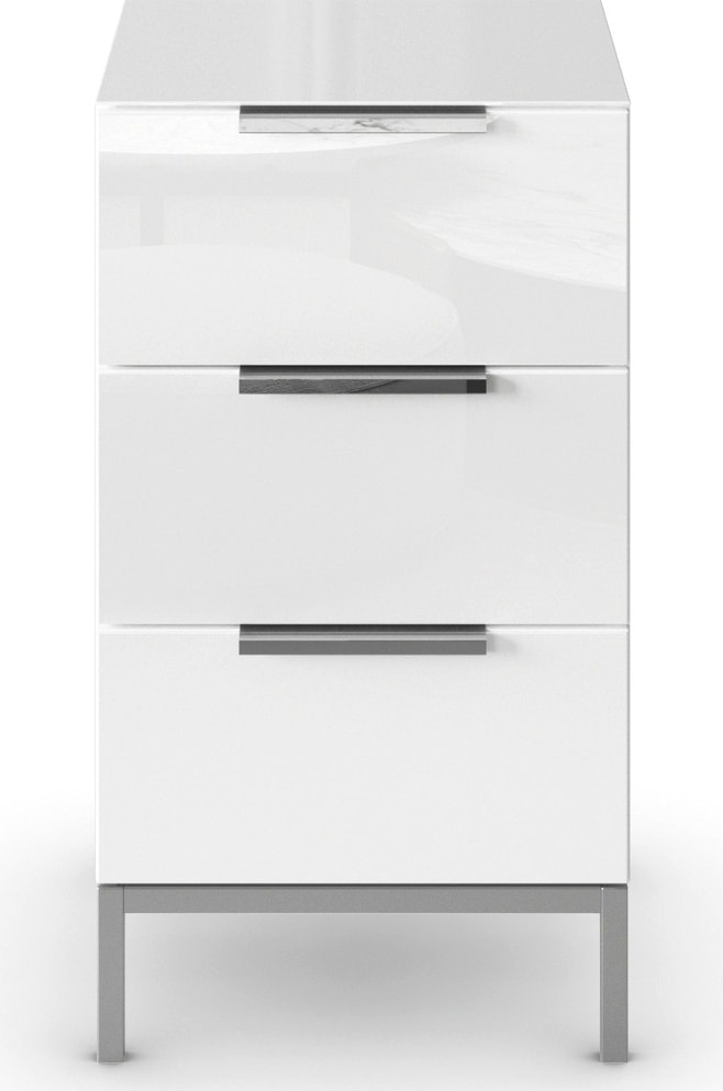rauch Nachtkommode »Nachttisch Nachtschrank Nachtkonsole FLIPP mit Glasfront«, (Breite 40 cm), mit 3 Schubladen und Soft-Close-Funktion, Oberboden und Front Glas