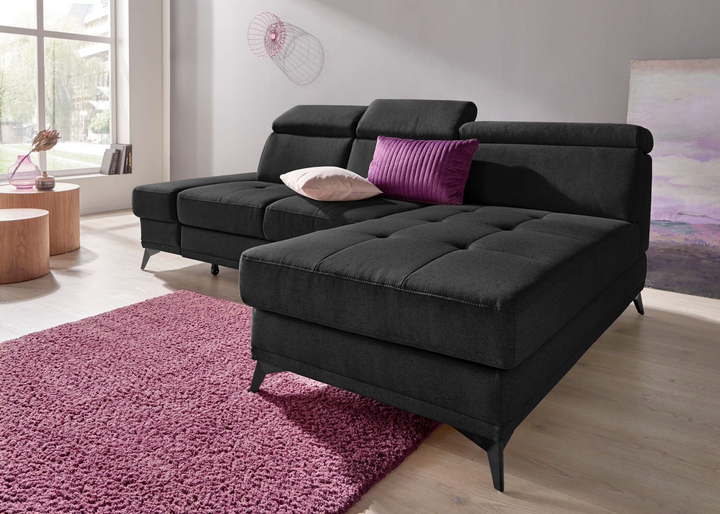 Home affaire Ecksofa "Cardiz L-Form" inkl.Kopfteilverstellung und Federkern günstig online kaufen