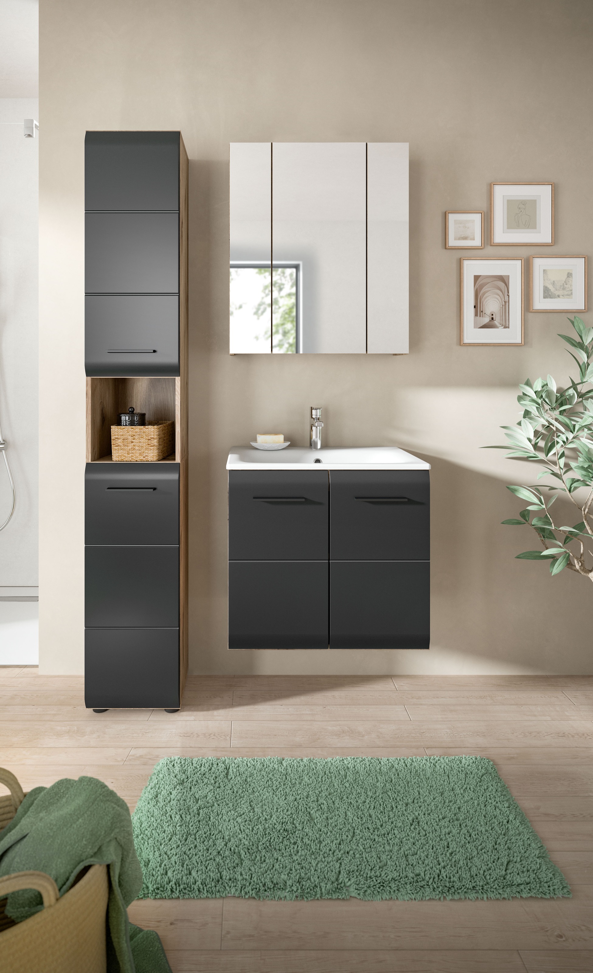 INOSIGN Badezimmer-Set, (Set, 4 St.), Florenz, Badkombination 4-tlg.,Nox Oa günstig online kaufen