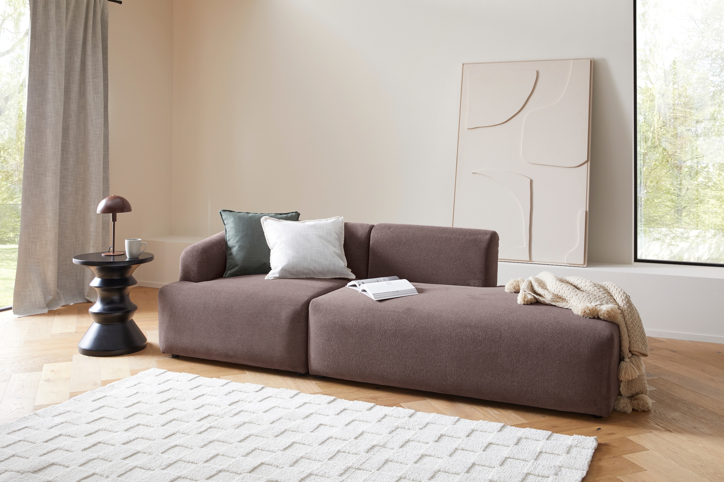 LeGer Home by Lena Gercke Sofa-Eckelement »LYZA mit gerundeter Rückenlehne, Maße B/T/H: 122/104/74 cm«, als Modul oder separat verwendbar, für individuelle Zusammenstellung