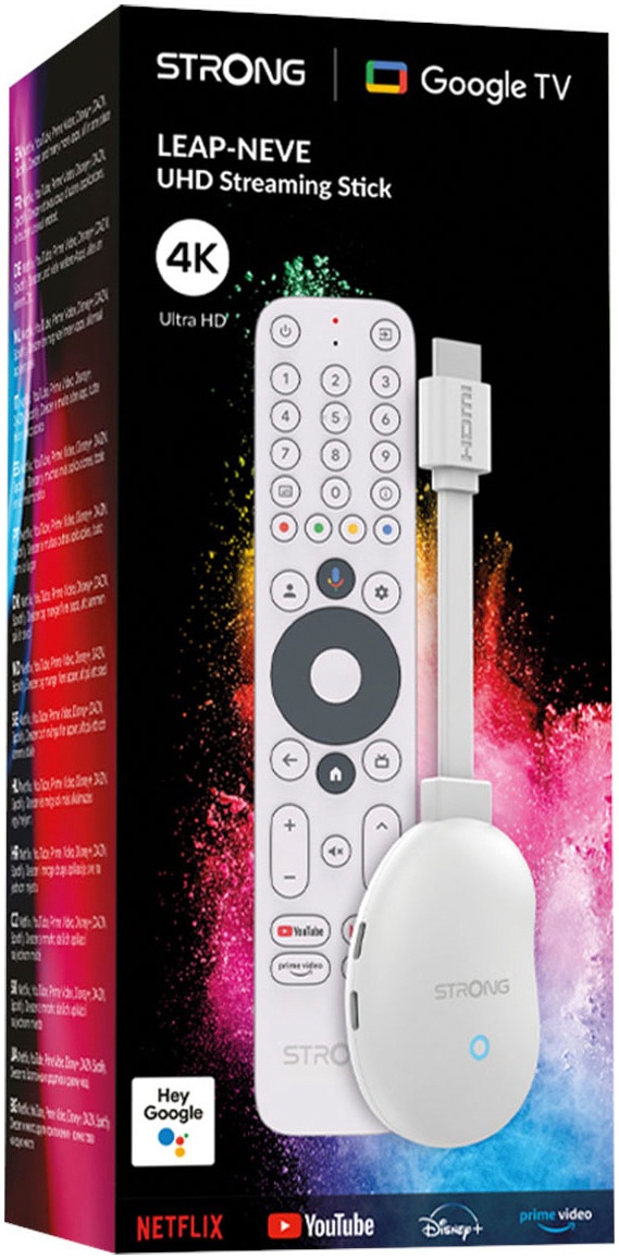 Strong Streaming-Stick »LEAP-NEVE 4K UHD-Streaming-Dongle Google TV«, Video-Streaming: Netflix, Youtube, Amazon Prime Video, Disney+