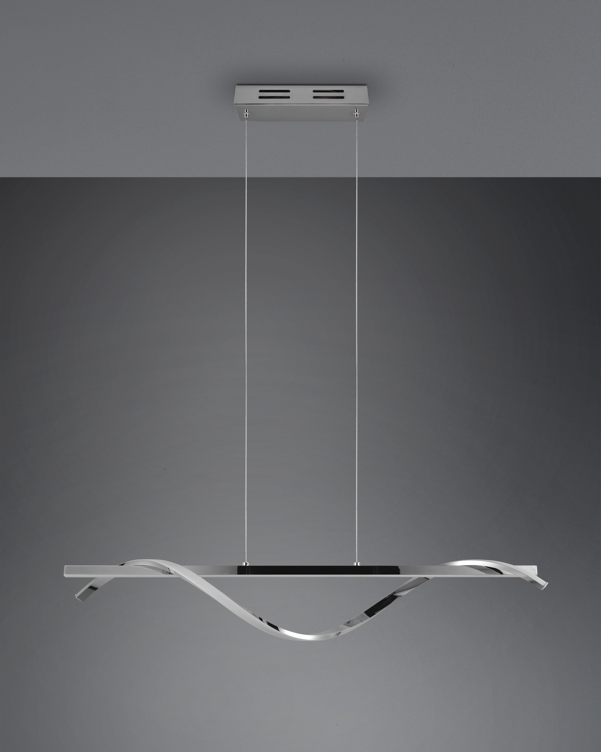 REALITY Leuchten LED Pendelleuchte »ISABEL, Hängelampe 26W LED kaltweiß 4000K 3000 Lumen, höhenverstellbar«, 1 flammig, Leuchtmittel LED-Board | LED fest integriert, 3-Stufen dimmbar über Wandschalter, chrom verspiegelt, max Höhe 150cm